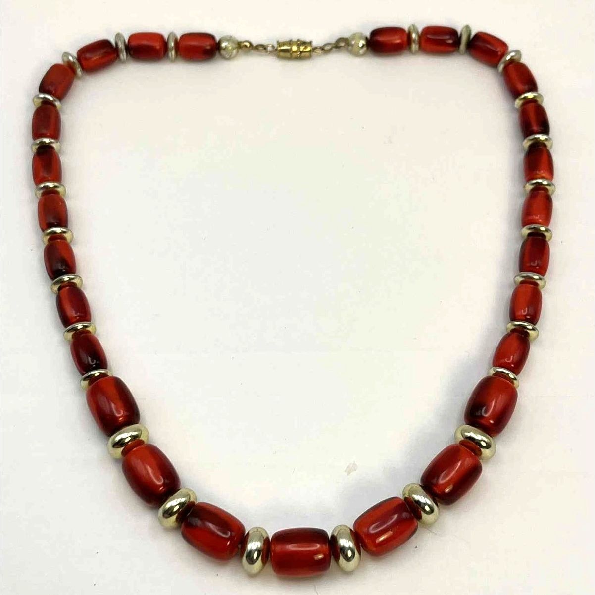 Other Vintage Red & Silver Beaded Necklace Size ONE SIZE - 4 Thumbnail