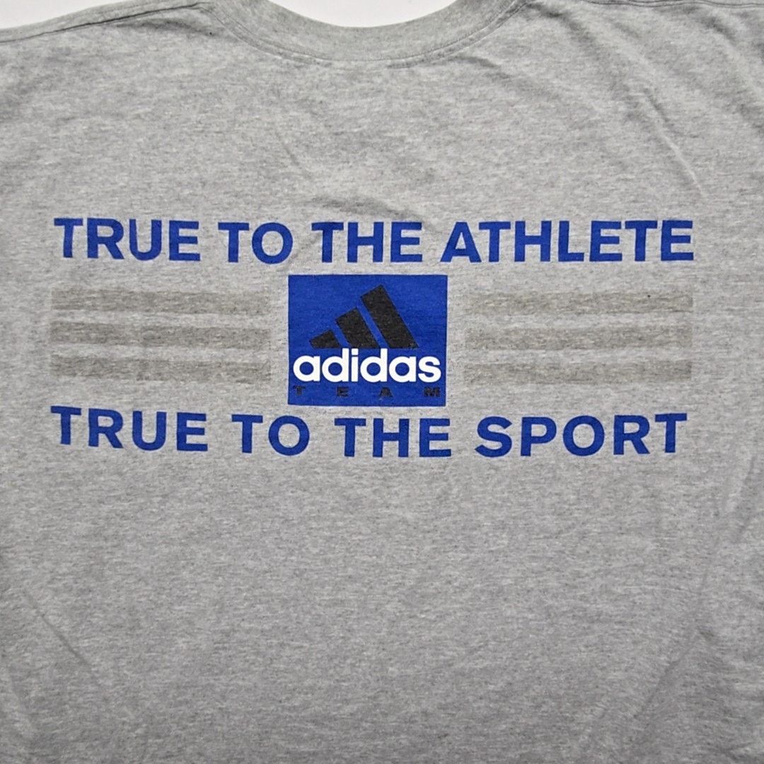 Adidas Vintage Adidas Team Graphic Tee True to Athlete Gray L Tee Size US L / EU 52-54 / 3 - 2 Thumbnail