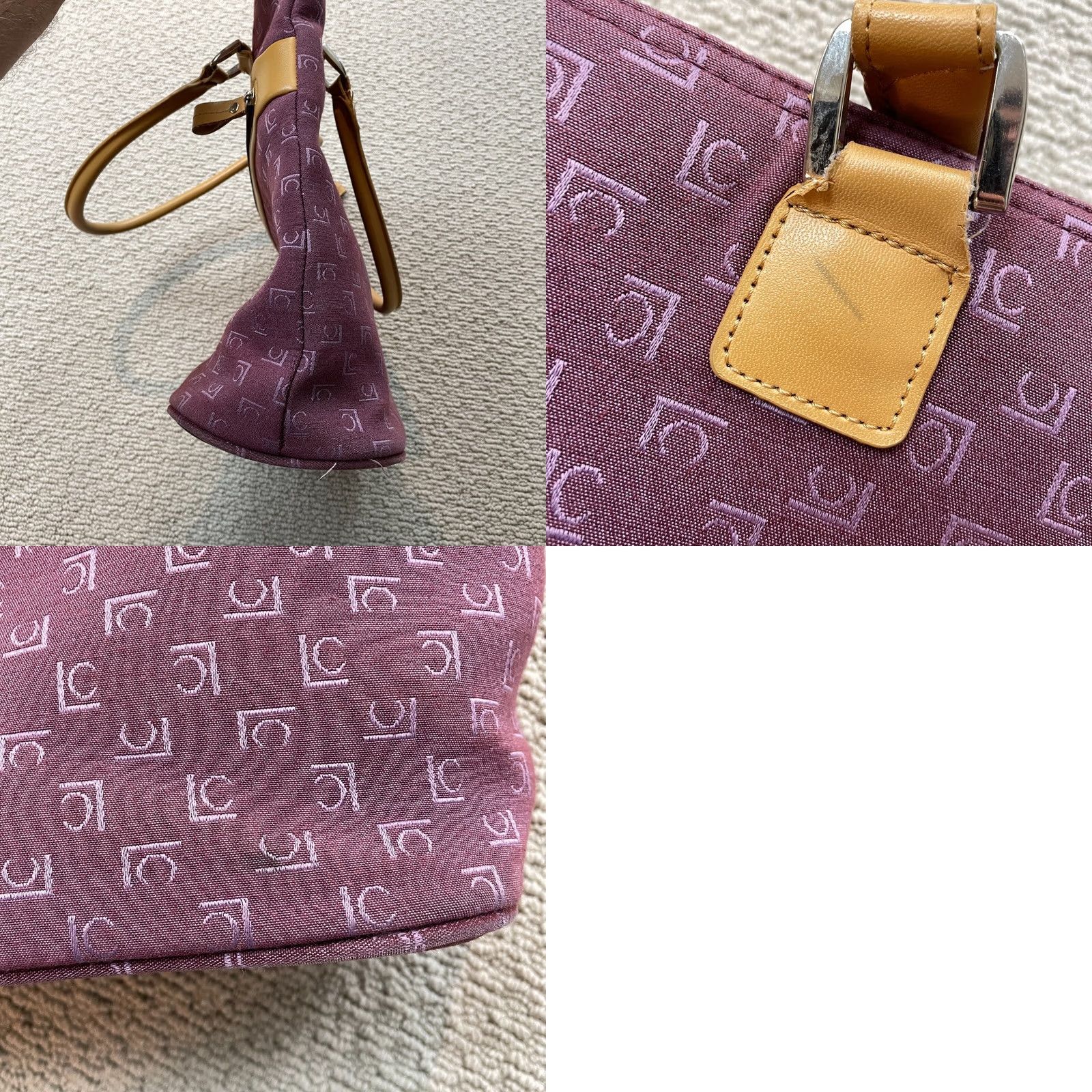 Liz Claiborne Liz Claiborne Handbag Purse Womens Purple Canvas Leather Double Handles Fold-Top Zip Bag Size ONE SIZE - 10 Thumbnail