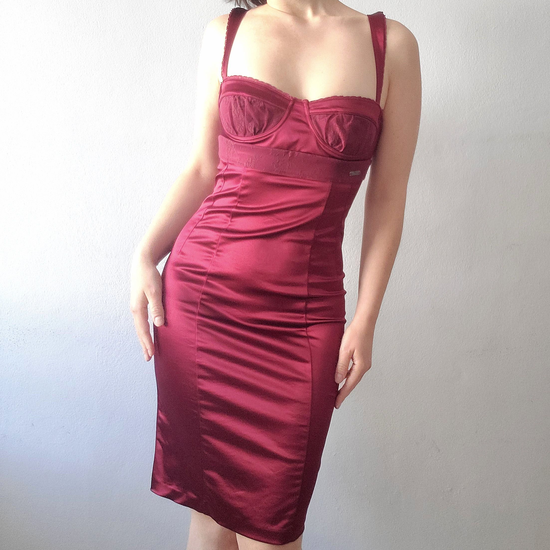 John Galliano John Galliano vintage y2k silky lace trim bustier dress Size L / US 10 / IT 46 - 14 Thumbnail