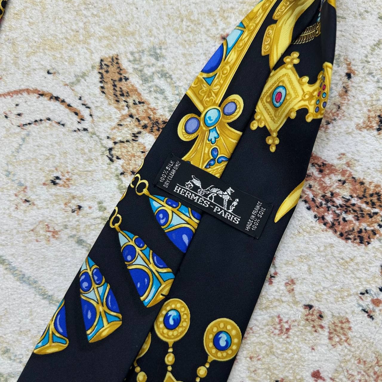 Hermes Luxury Hermes Tie Ties Hermes Paris Streetwear Black Rare Size ONE SIZE - 5 Thumbnail