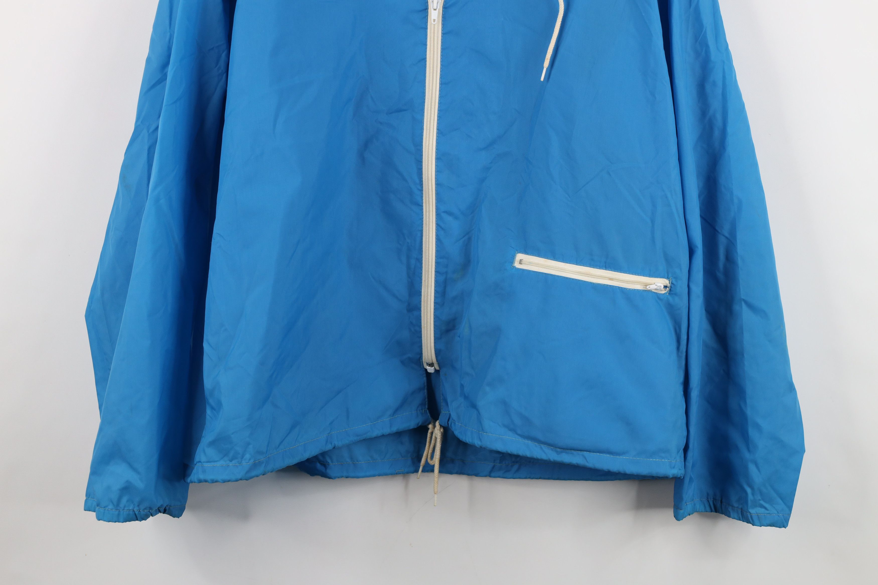 Vintage Vintage 70s Streetwear Full Zip Windbreaker Jacket Blue Size US L / EU 52-54 / 3 - 3 Thumbnail