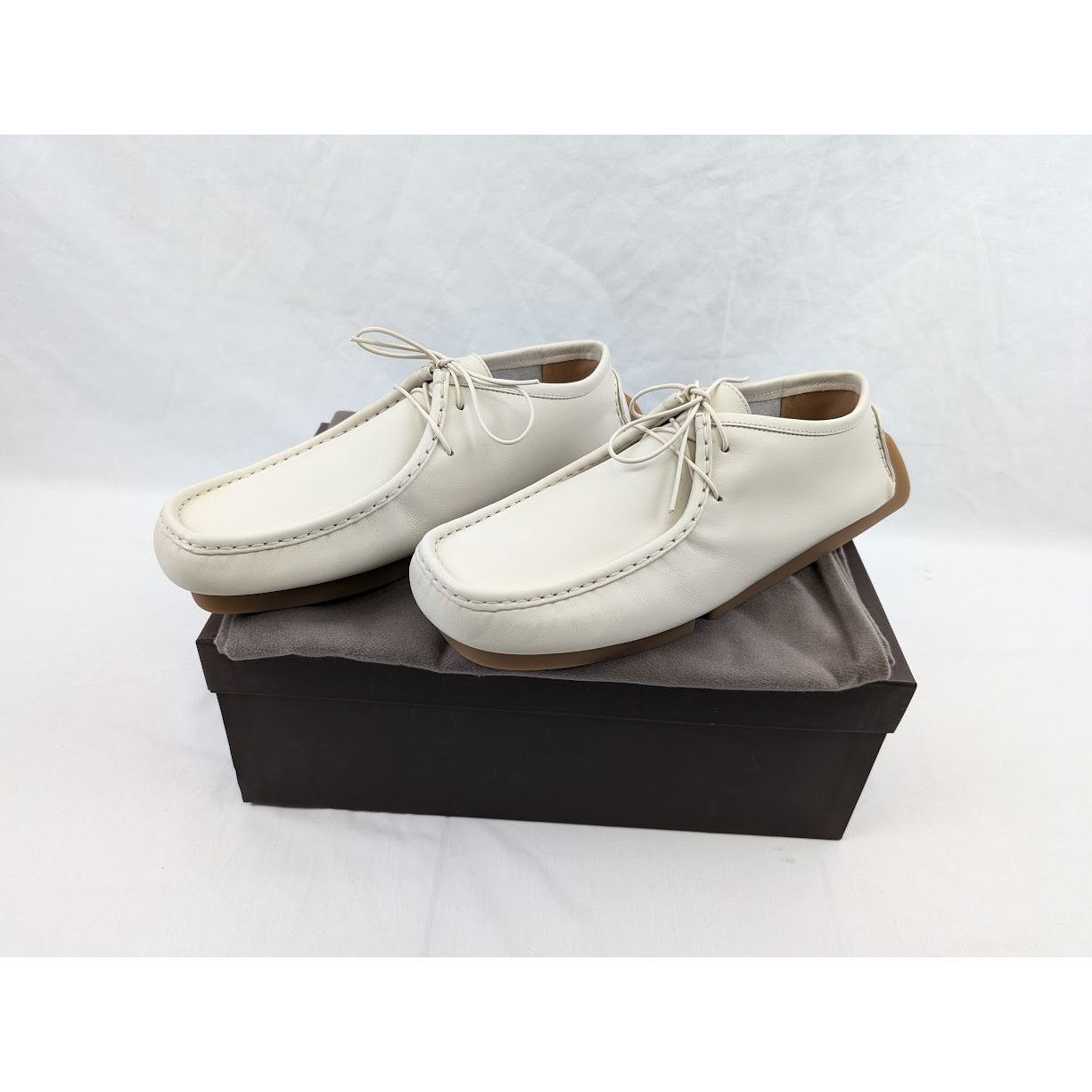 Bottega Veneta o1rshd1 Calf Pelle Scarpa Chester Shoes in Cream Size US 9 / EU 42 - 22 Thumbnail