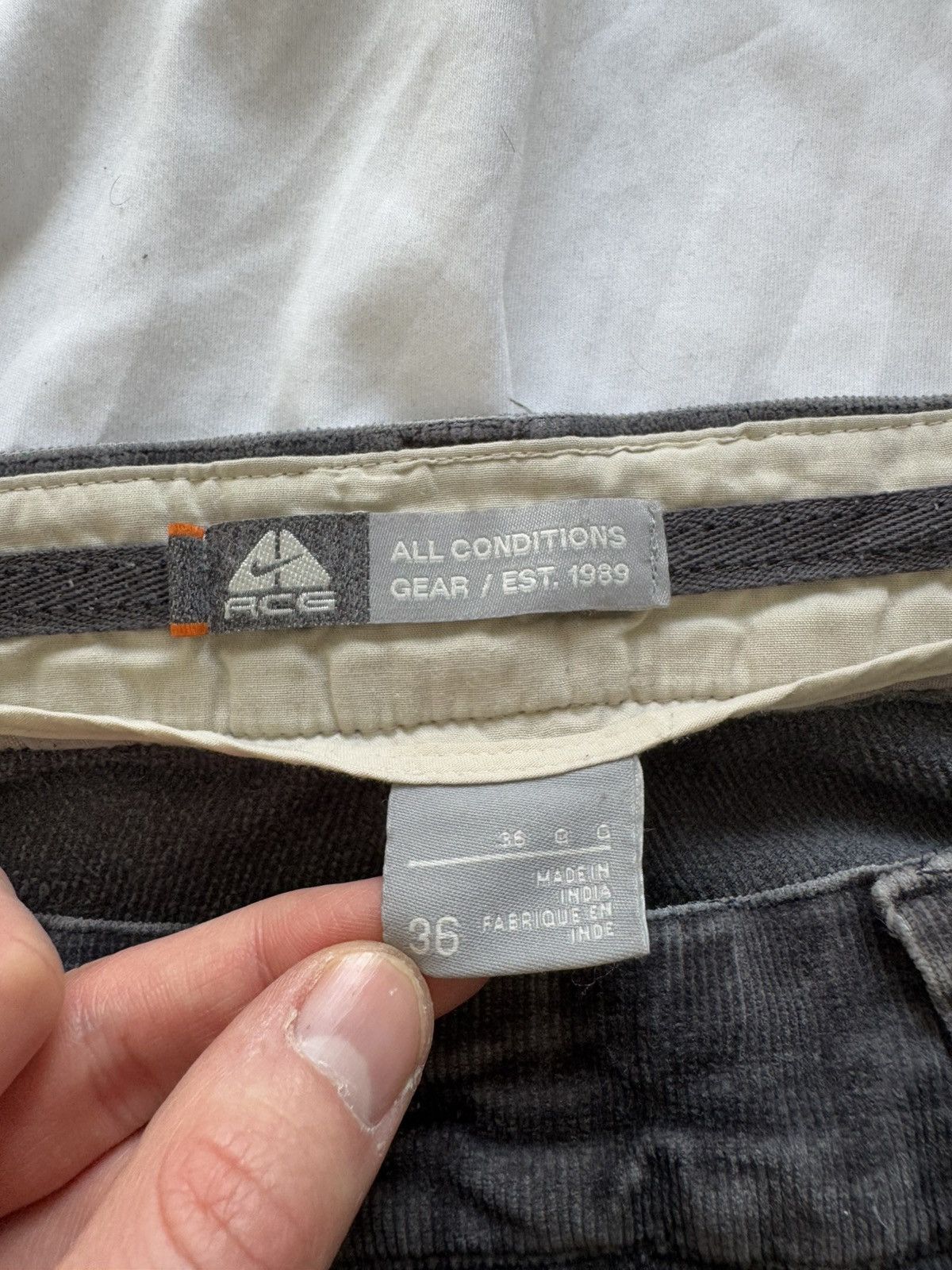 Nike ACG Vintage Y2k Nike ACG Corduroy Pants Distressed Grey Rare Size US 36 / EU 52 - 7 Thumbnail