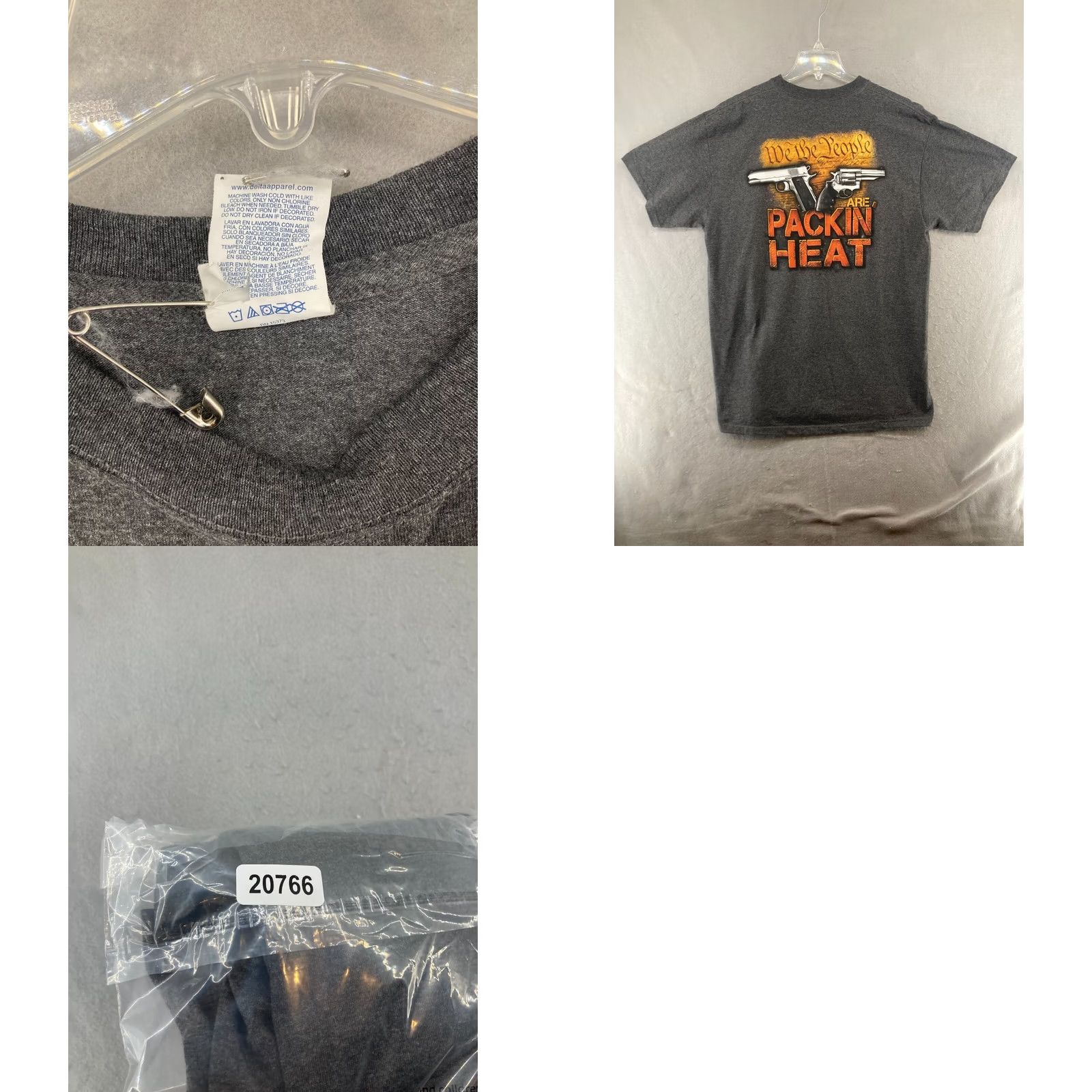 Vintage NRA Mens Promo TShirt XL Gray We The People Are Packin The Heat Shirt Adults XL Gray NRA Theme Gun Rights Size US XL / EU 56 / 4 - 8 Thumbnail