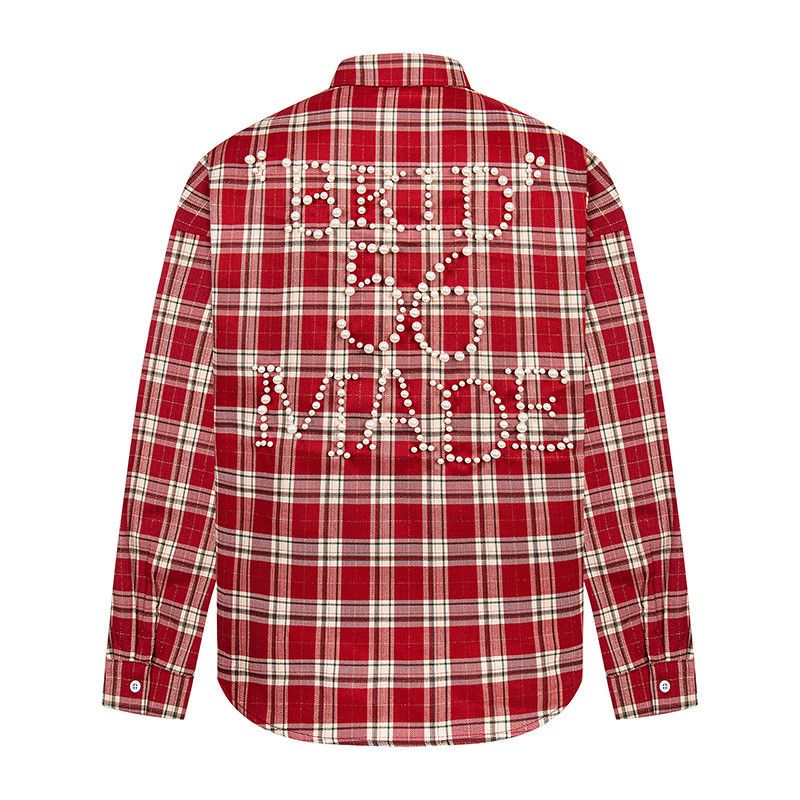 Japanese Brand American retro street embroidered plaid long-sleeved shirt Size US M / EU 48-50 / 2 - 2 Thumbnail