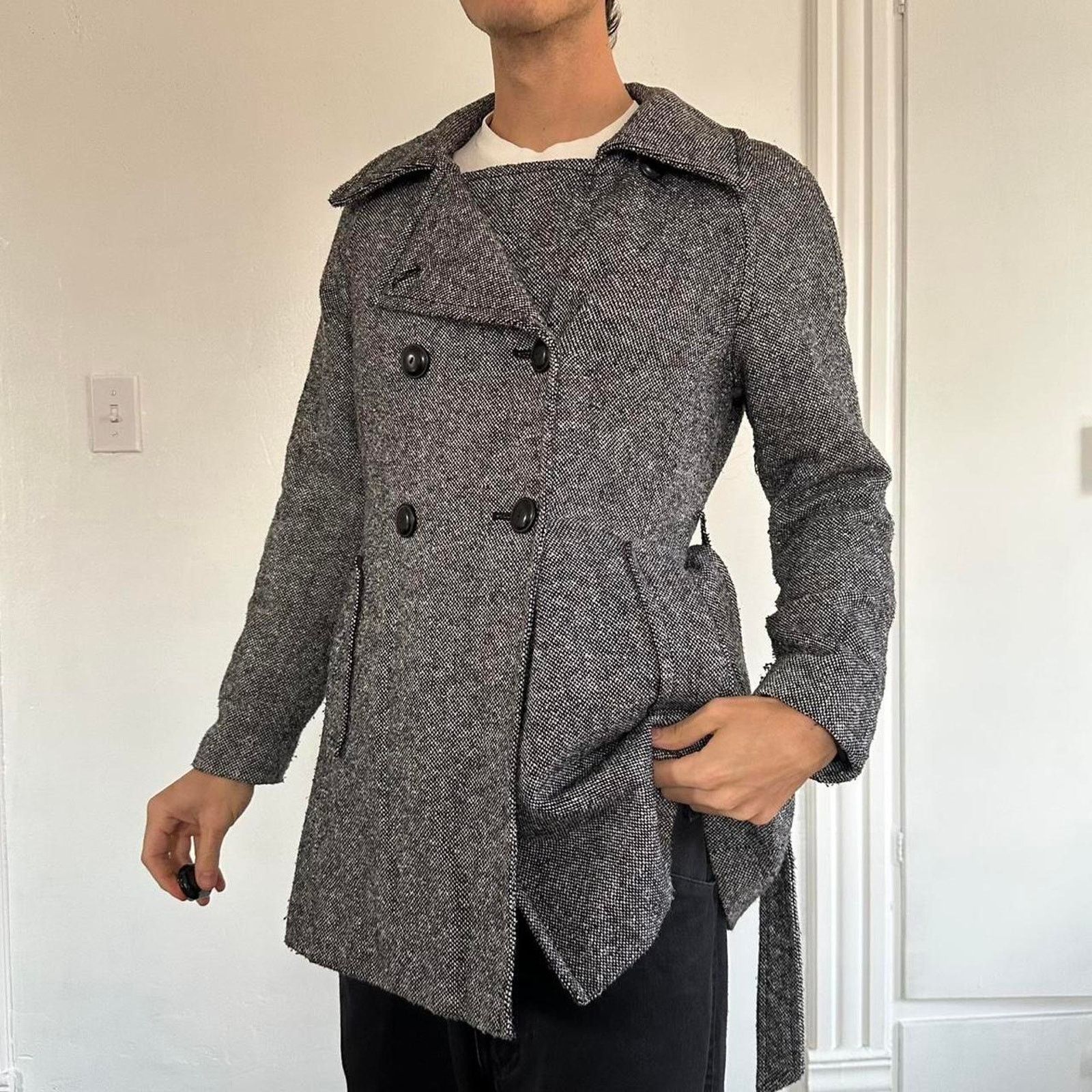Old Navy Beautiful Vintage Y2K Old Navy Grey Tactical Peacoat Jacket Size M / US 6-8 / IT 42-44 - 6 Thumbnail