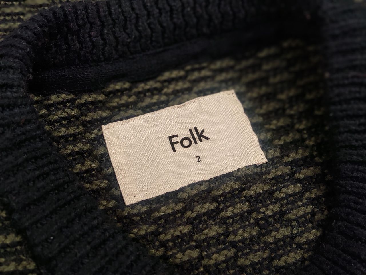 Folk Folk Design Dark Green Black Blend Knit Sweater Vintage Size US S / EU 44-46 / 1 - 12 Thumbnail