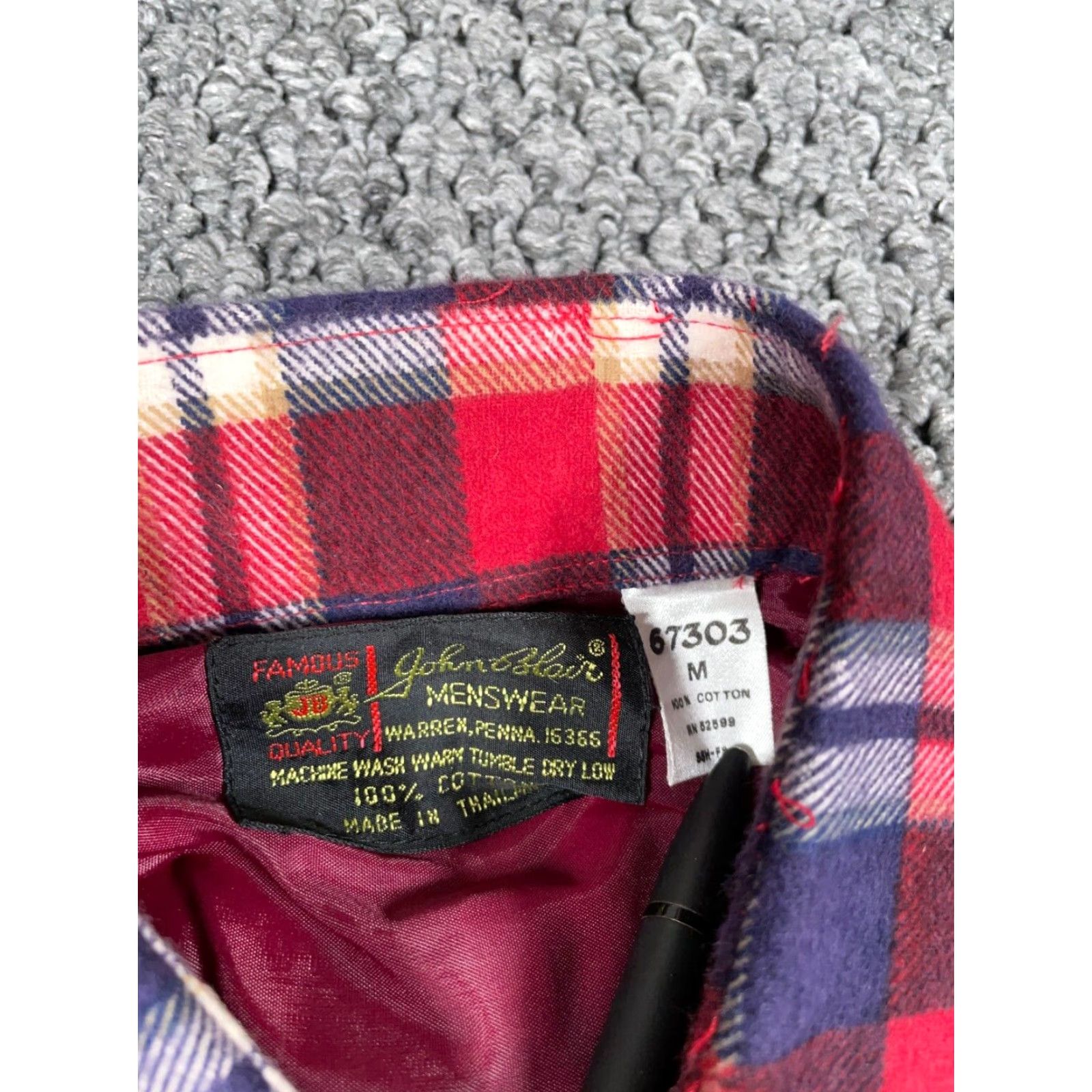 Blair VINTAGE John Blair Grunge Flannel Shirt Adult Medium Red Plaid 90s Mens Size US M / EU 48-50 / 2 - 3 Thumbnail
