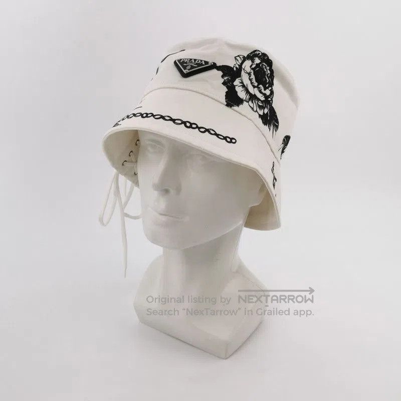 Prada Prada Floral Print Cotton Bucket Hat. Size ONE SIZE - 2 Thumbnail