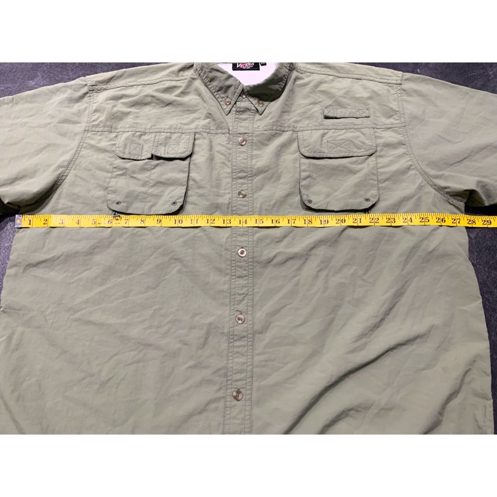 Vintage VICIOUS Button-Up Shirt Mens 2XL Green Short Sleeve Fishing Nylon Casual Pockets Size US XXL / EU 58 / 5 - 7 Thumbnail