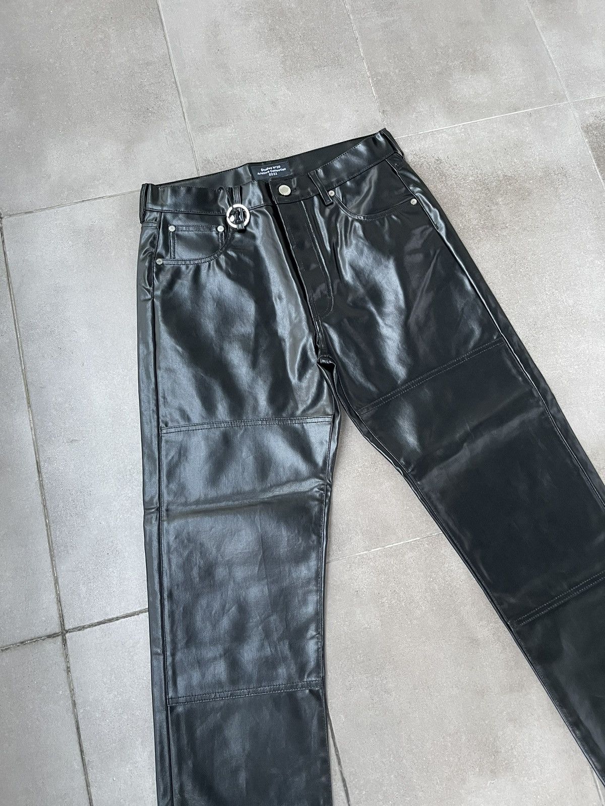 Etudes !DS! SS22 Etudes Corner Coated Faux Leather Black Pants Size US 30 / EU 46 - 9 Thumbnail