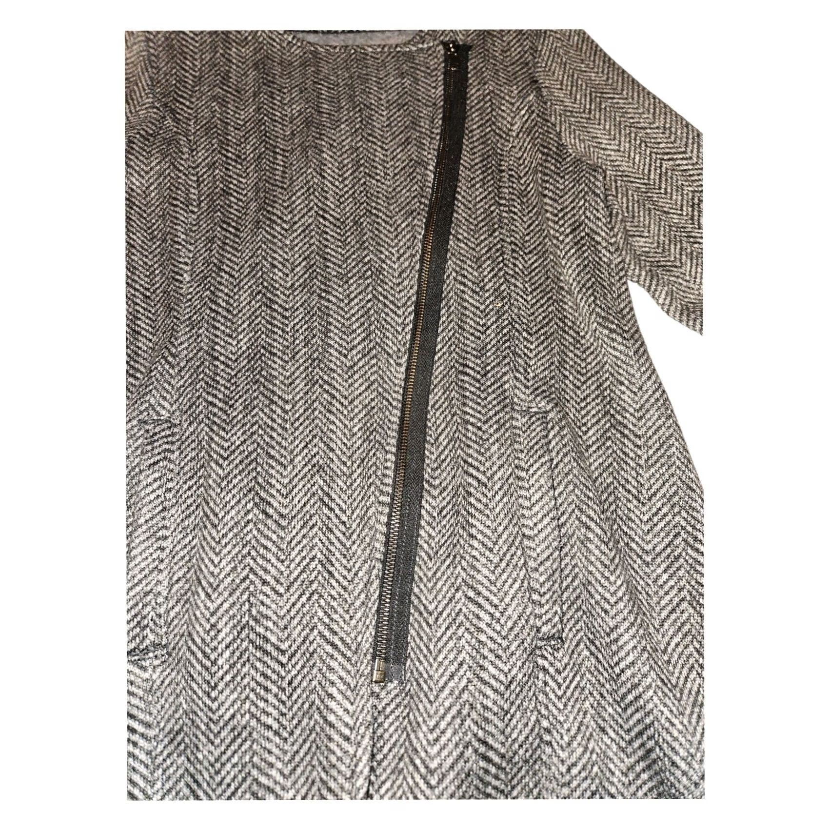 Banana Republic Banana Republic Jacket Women's Small Gray Herringbone Preppy Regular Full Zip Pockets City Classic 90s? Size S / US 4 / IT 40 - 5 Thumbnail