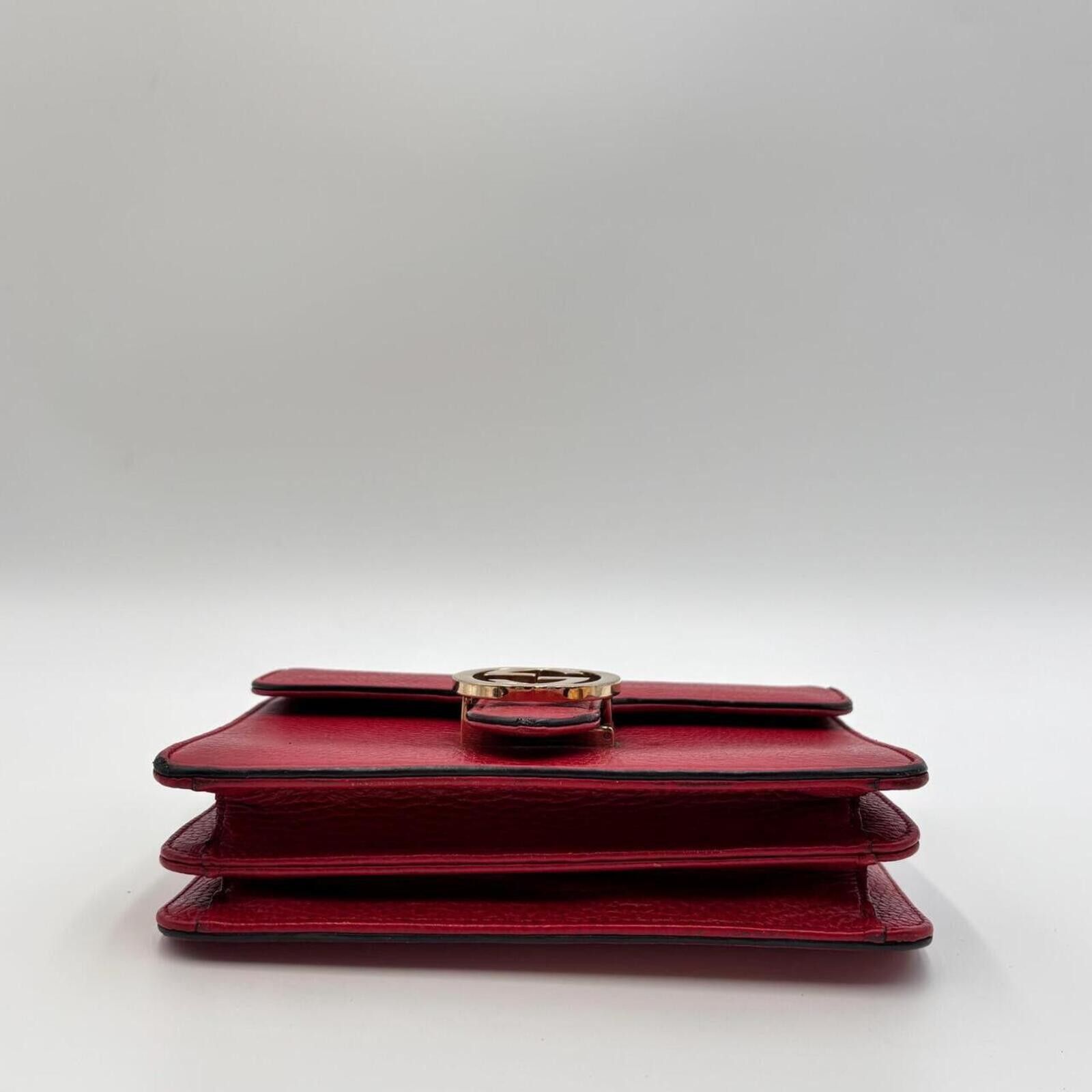 Other Gucci Interlocking GG Red Leather Chain Crossbody Bag Size ONE SIZE - 3 Thumbnail