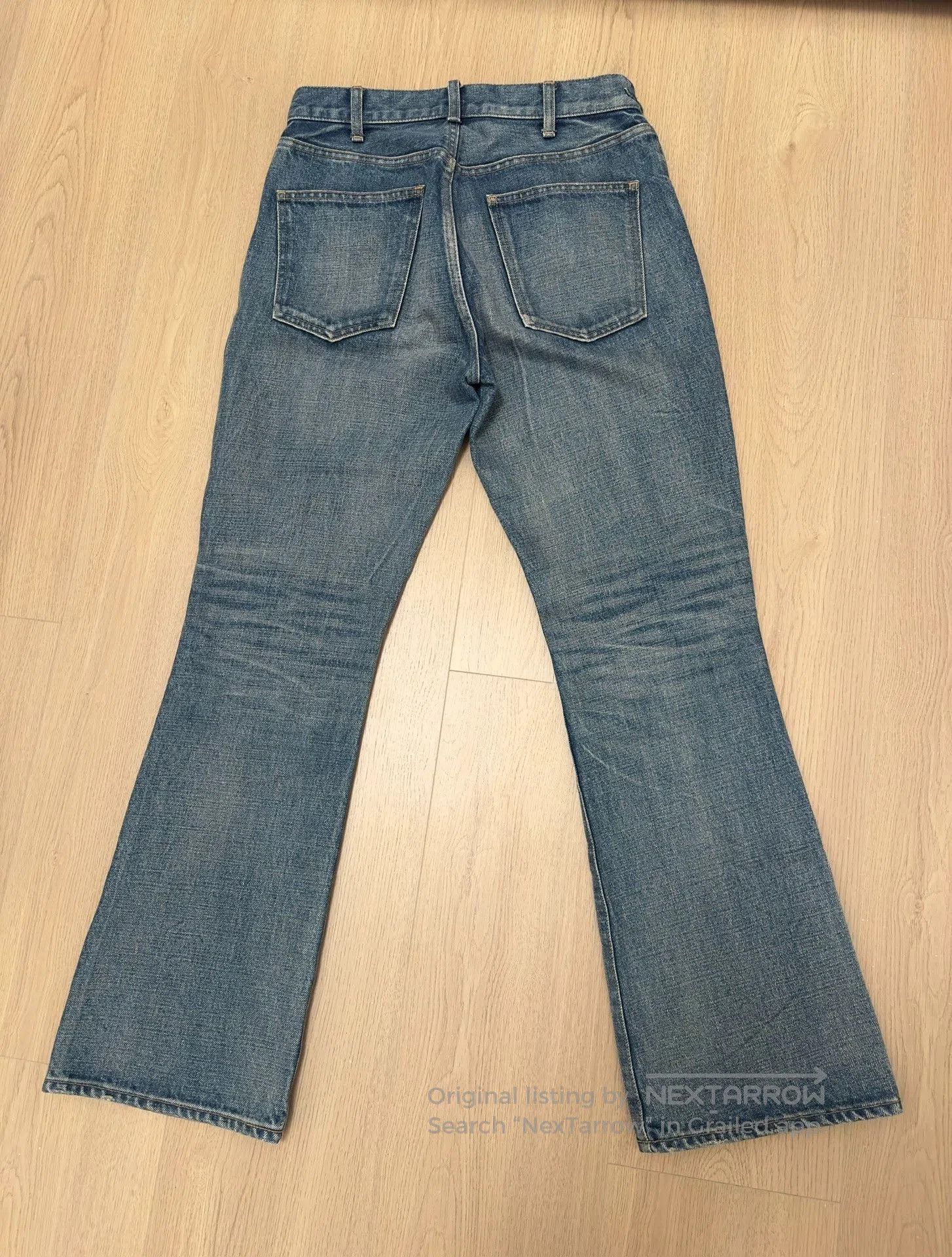 Celine CELINE Dylan Triomphe Gold Chain Flared Jeans 28. Size 28" / US 6 / IT 42 - 4 Thumbnail