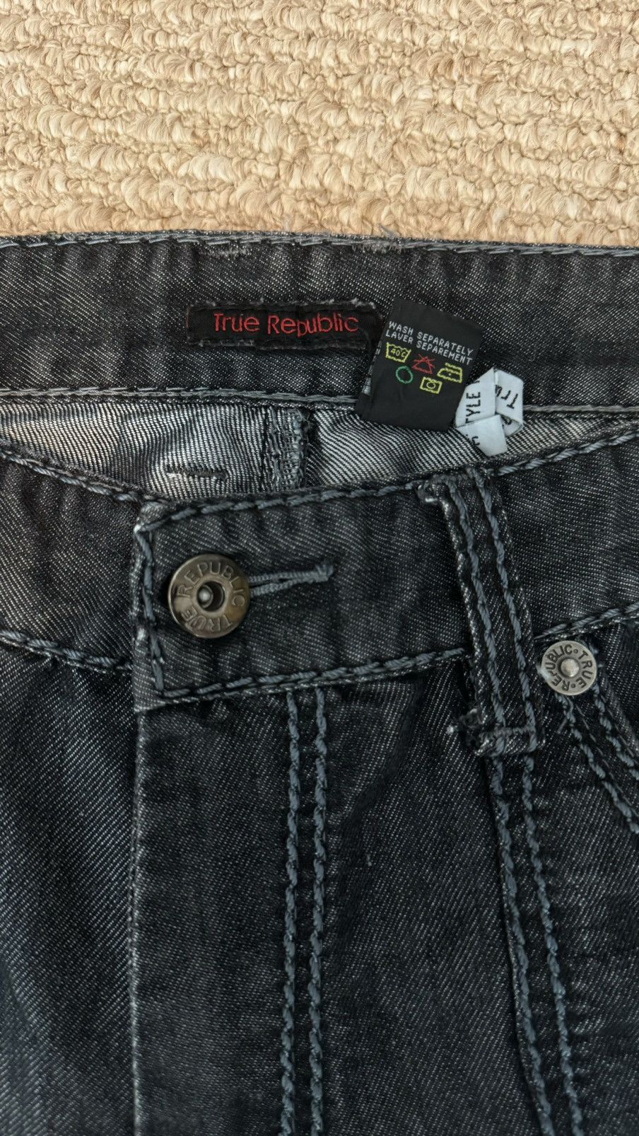 True Religion × Vintage True Republic Grey Jeans Size US 36 / EU 52 - 3 Thumbnail