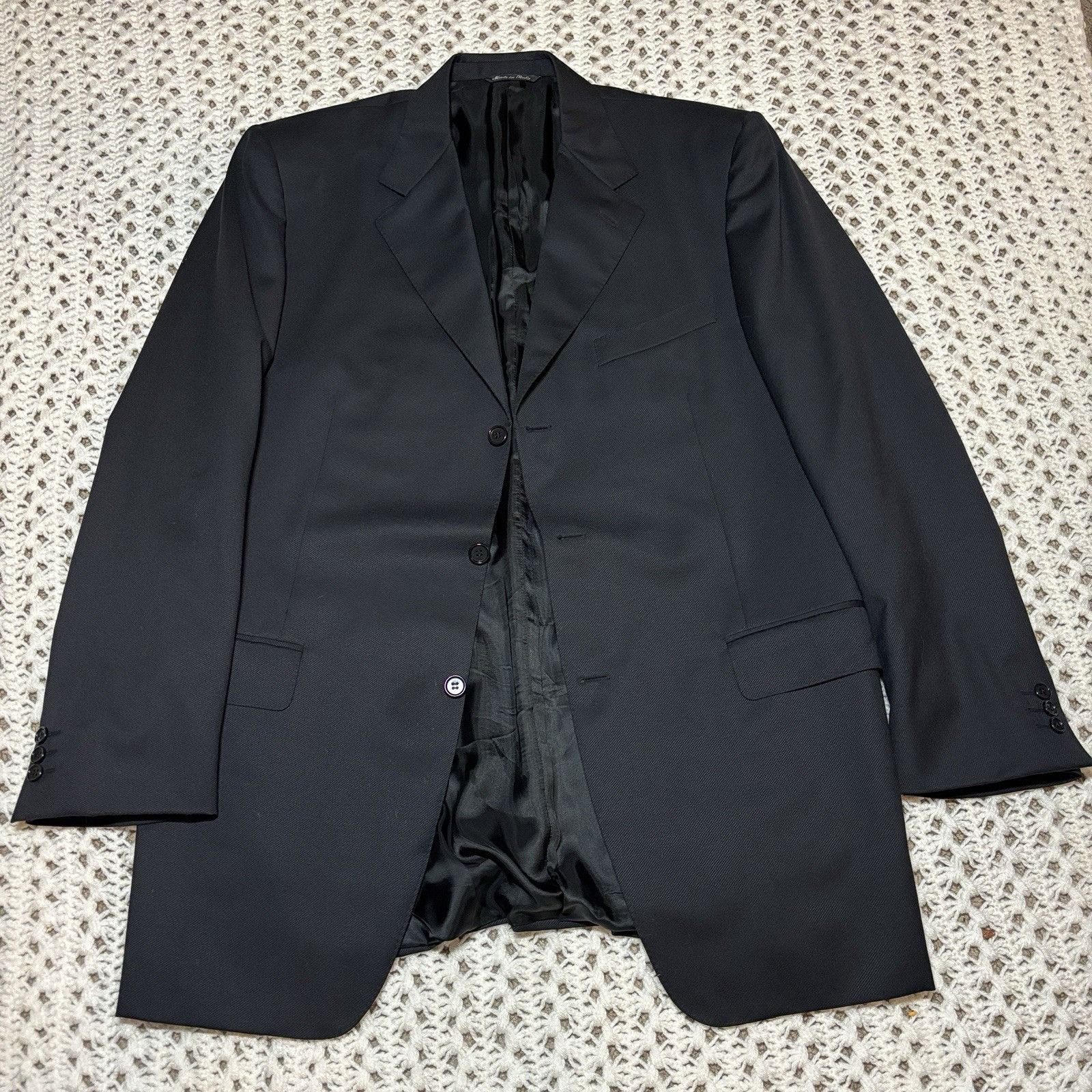 Canali Canali Lana 3 Button Blazer Suit US 44L 54L Italy Men Pin St Size 44L - 2 Thumbnail
