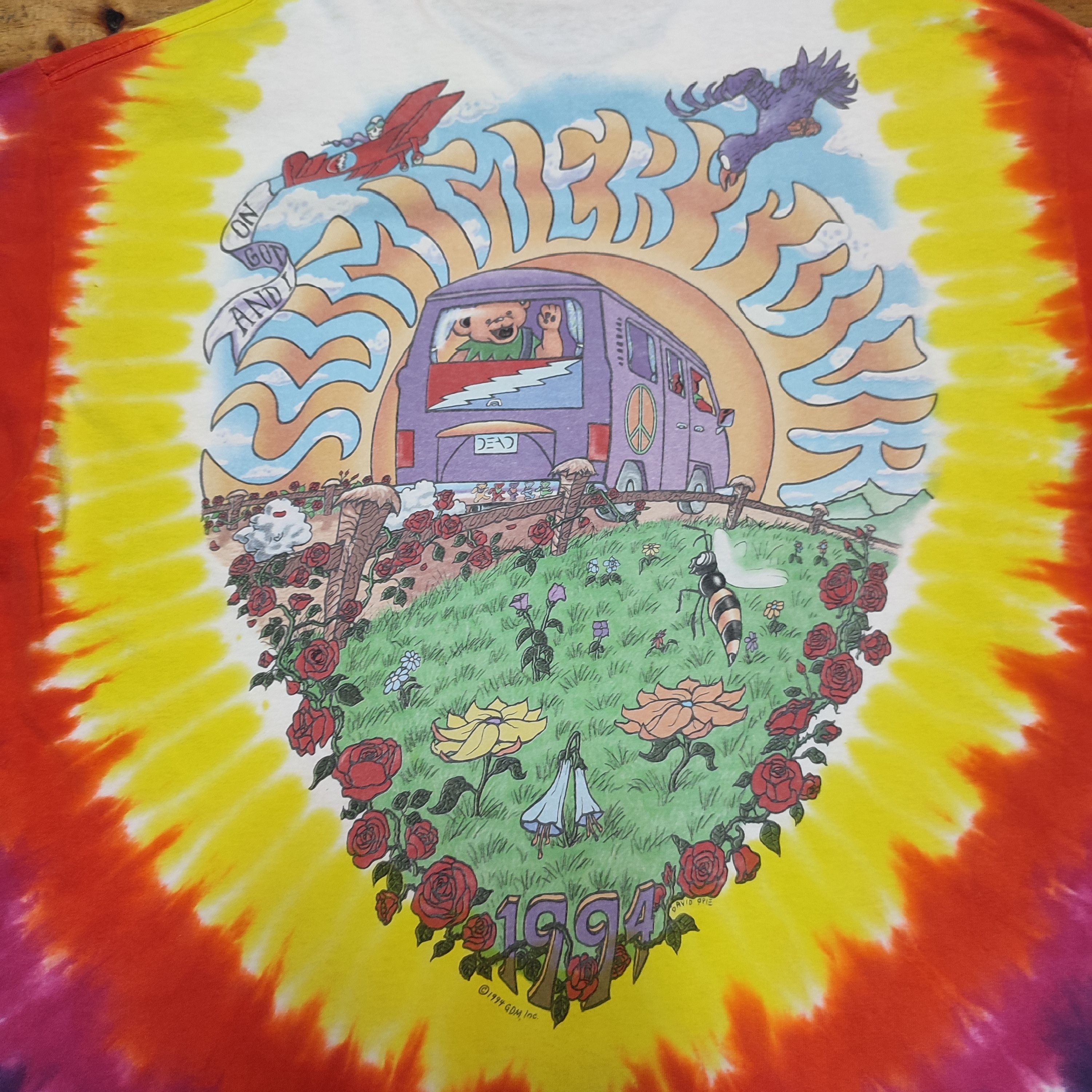 Grateful Dead × Liquid Blue × Vintage Grateful Dead 1994 Liquid Blue Tie Dye T-Shirt Size US XL / EU 56 / 4 - 4 Thumbnail