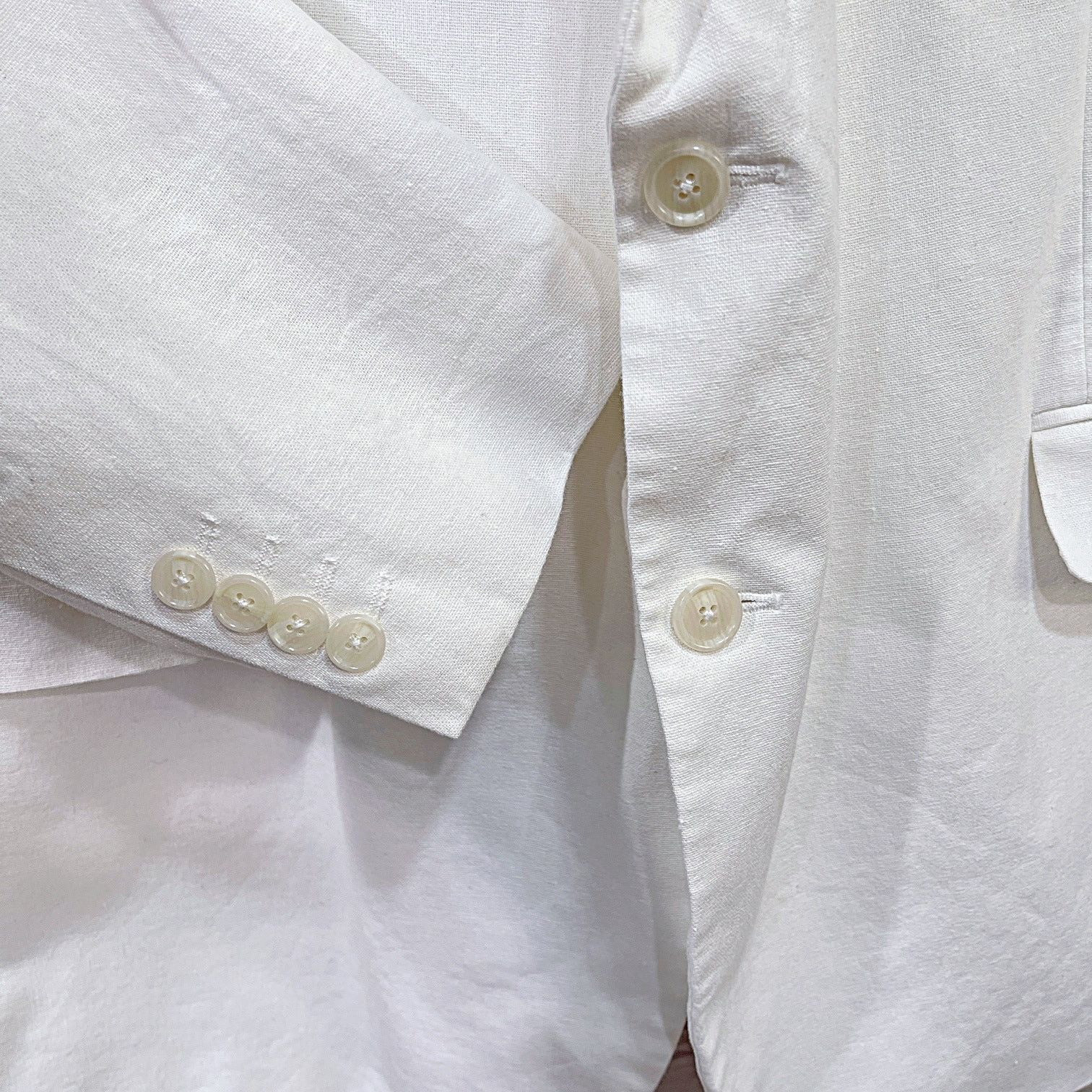 Stafford Stafford Travel Linen Cotton Summer Coat White Big & Tall 54 Size 54R - 4 Thumbnail