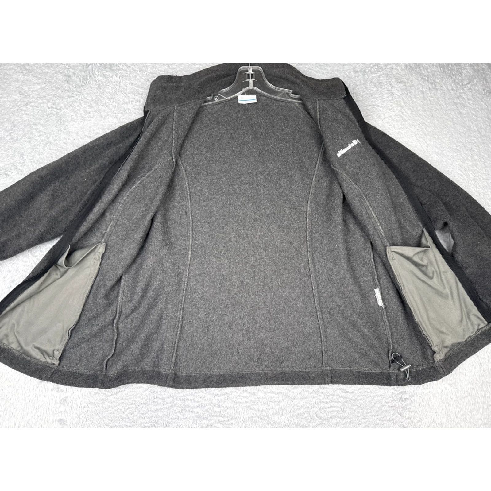 Vintage Columbia Jacket Womens Large Gray Full Zip Fleece Pockets Mock Neck Polyester Outdoor Casual Size L / US 10 / IT 46 - 2 Thumbnail