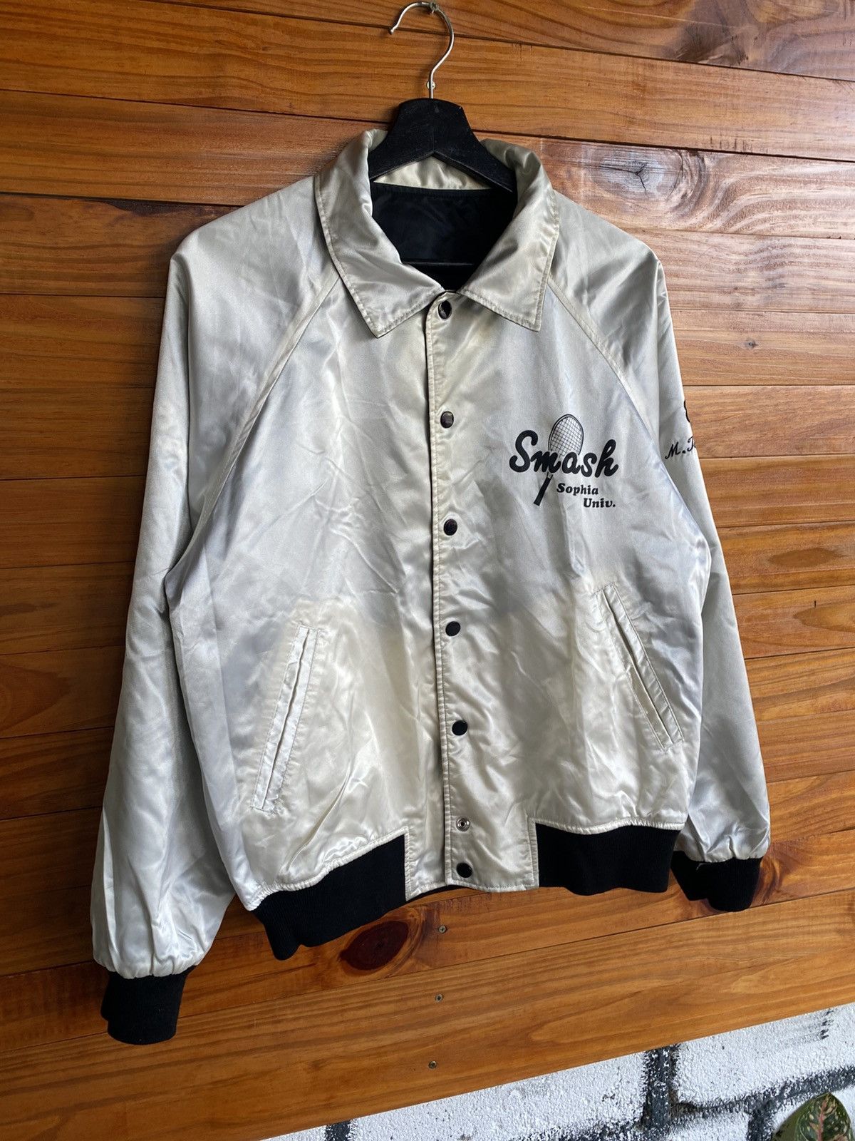 Vintage Vintage 80s Village Stone Reversible Varsity Bomber Jacket Size US L / EU 52-54 / 3 - 16 Thumbnail