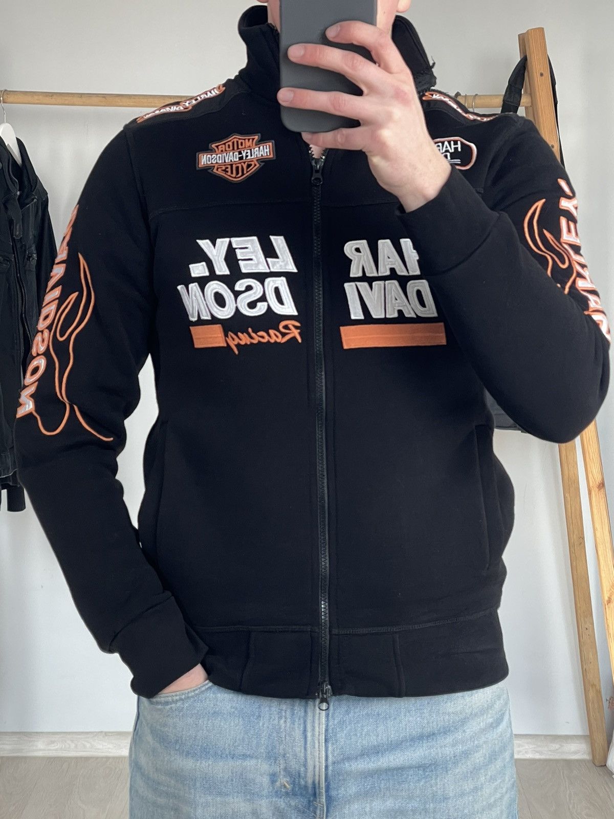 Harley Davidson Vintage Harley Davidson Y2k Moto Racing Zip Up Sweatshirt Size US M / EU 48-50 / 2 - 5 Thumbnail