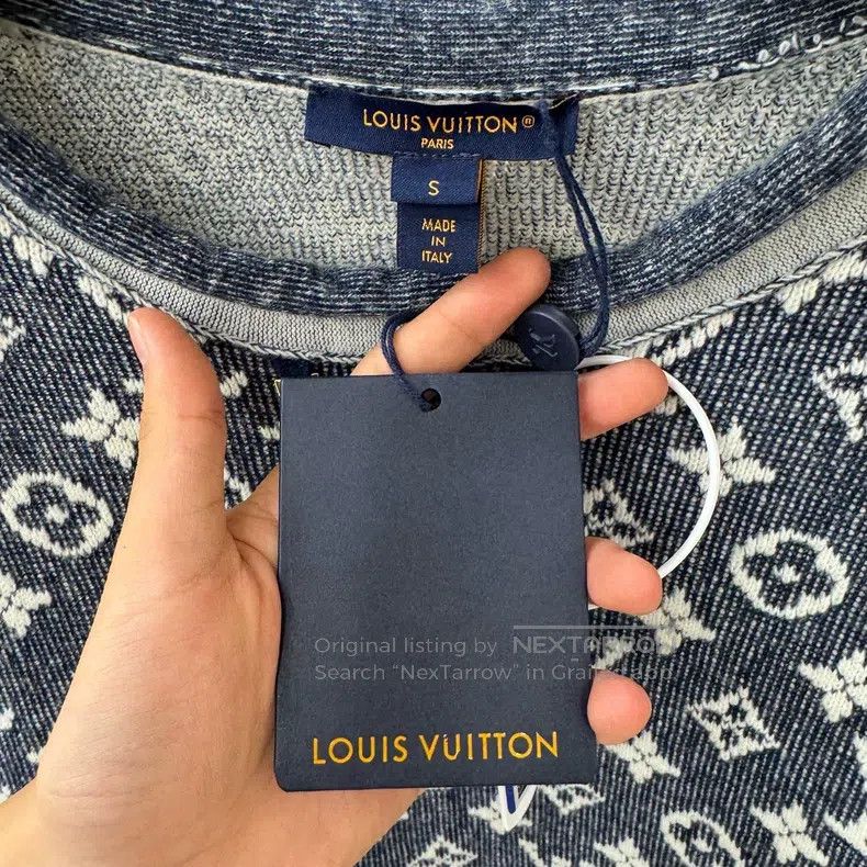 Louis Vuitton Louis Vuitton Blue and white full-printed knitted wool swe Size US S / EU 44-46 / 1 - 3 Thumbnail