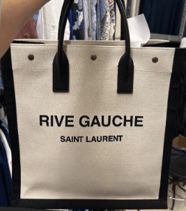 Saint Laurent Paris os11x0126 Size: OS / Rive Tote Bag in Black & White Size ONE SIZE - 4 Thumbnail