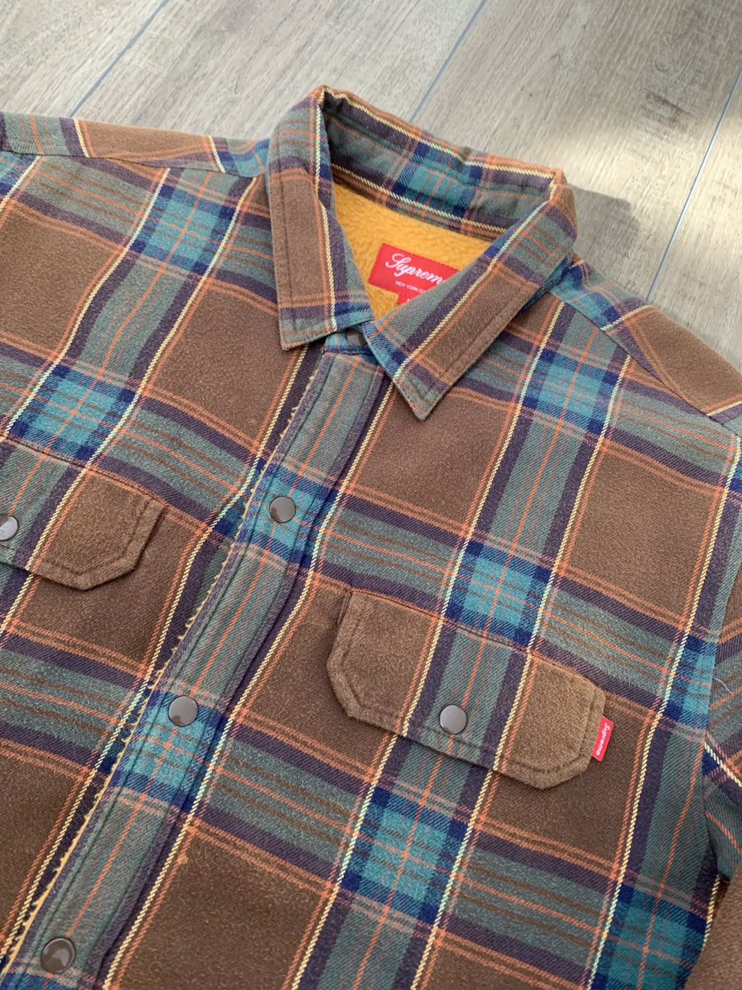 Supreme Supreme Pile Lined Plaid Flannel Shirt Size US L / EU 52-54 / 3 - 4 Thumbnail