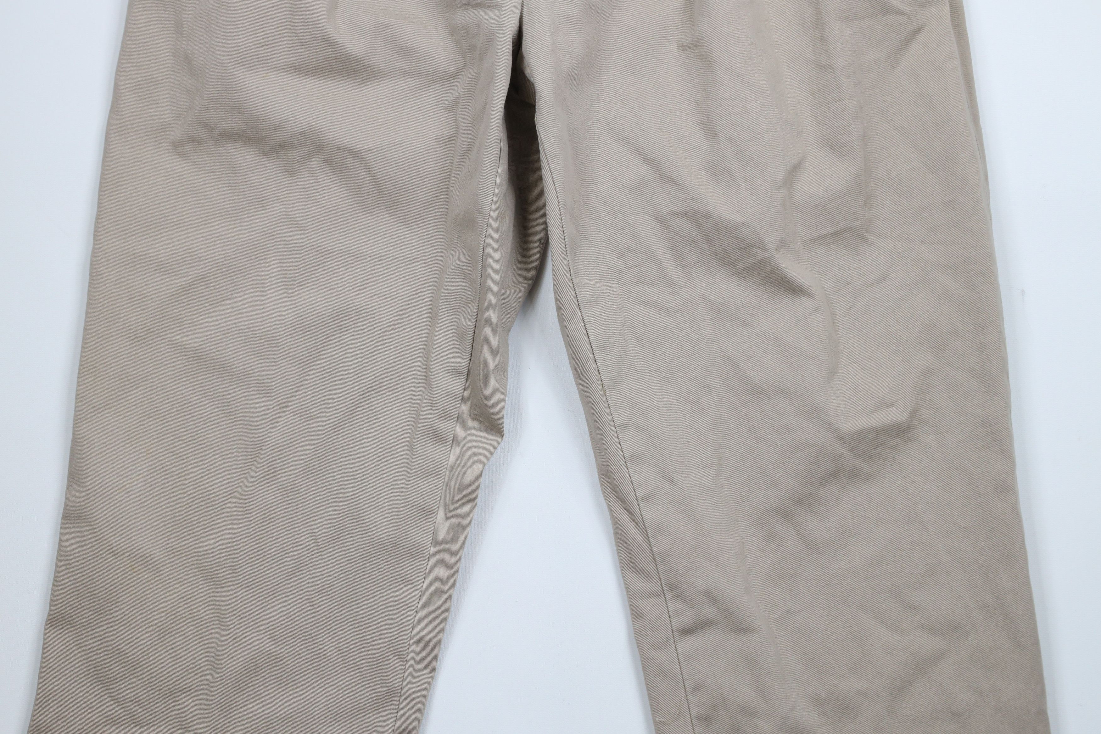 Ralph Lauren × Vintage Vintage 90s Ralph Lauren Wide Leg Chino Pants Beige Cotton Size US 36 / EU 52 - 3 Thumbnail