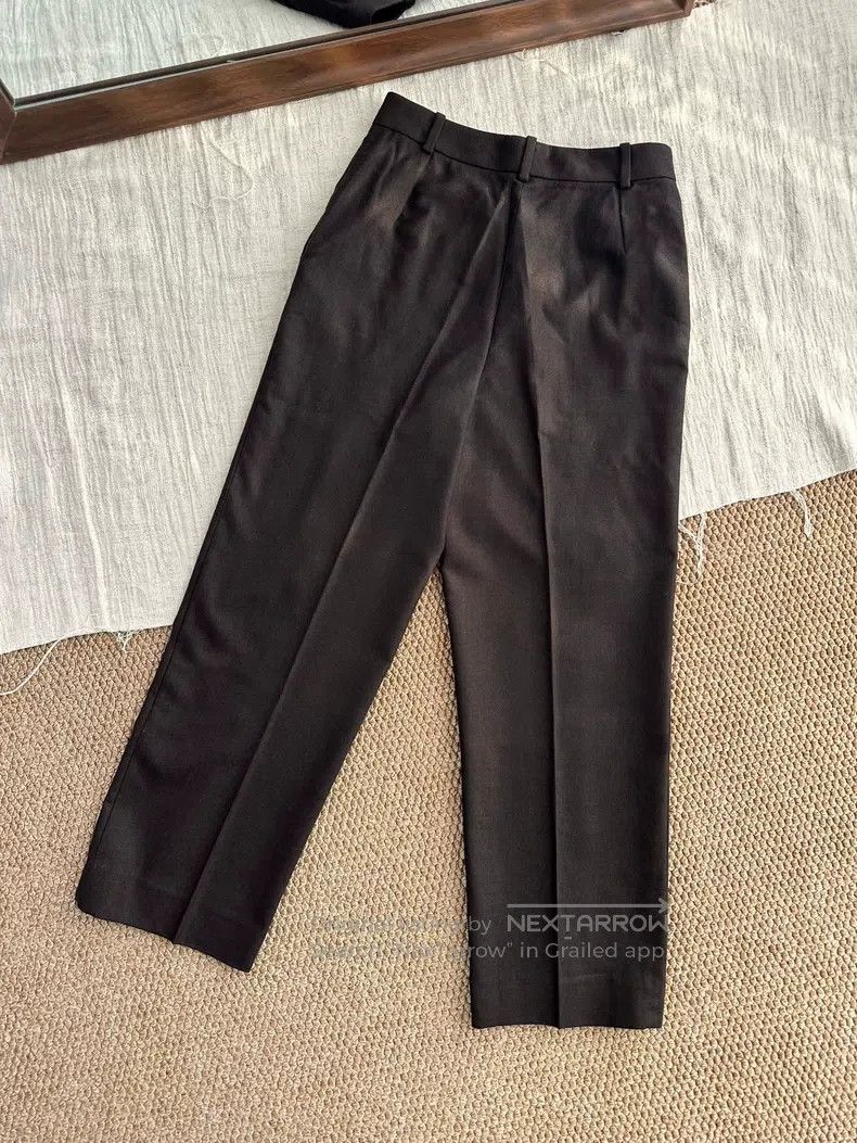 Hermes Hermes Cashmere Pleated Crepe Suit Pants, Dark Brown Size 25" / US 0 / IT 36 - 4 Thumbnail