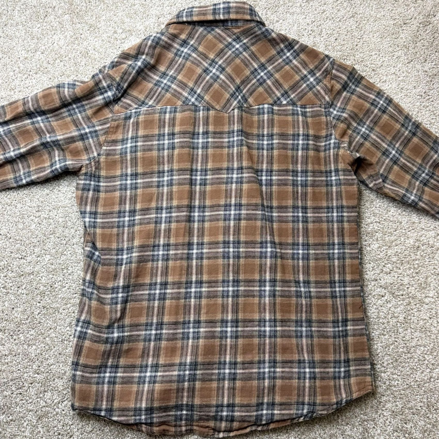 Wrangler Wrangler Shirt Mens Large Brown Plaid Long Sleeve Western Snap Flannel Size US L / EU 52-54 / 3 - 5 Thumbnail
