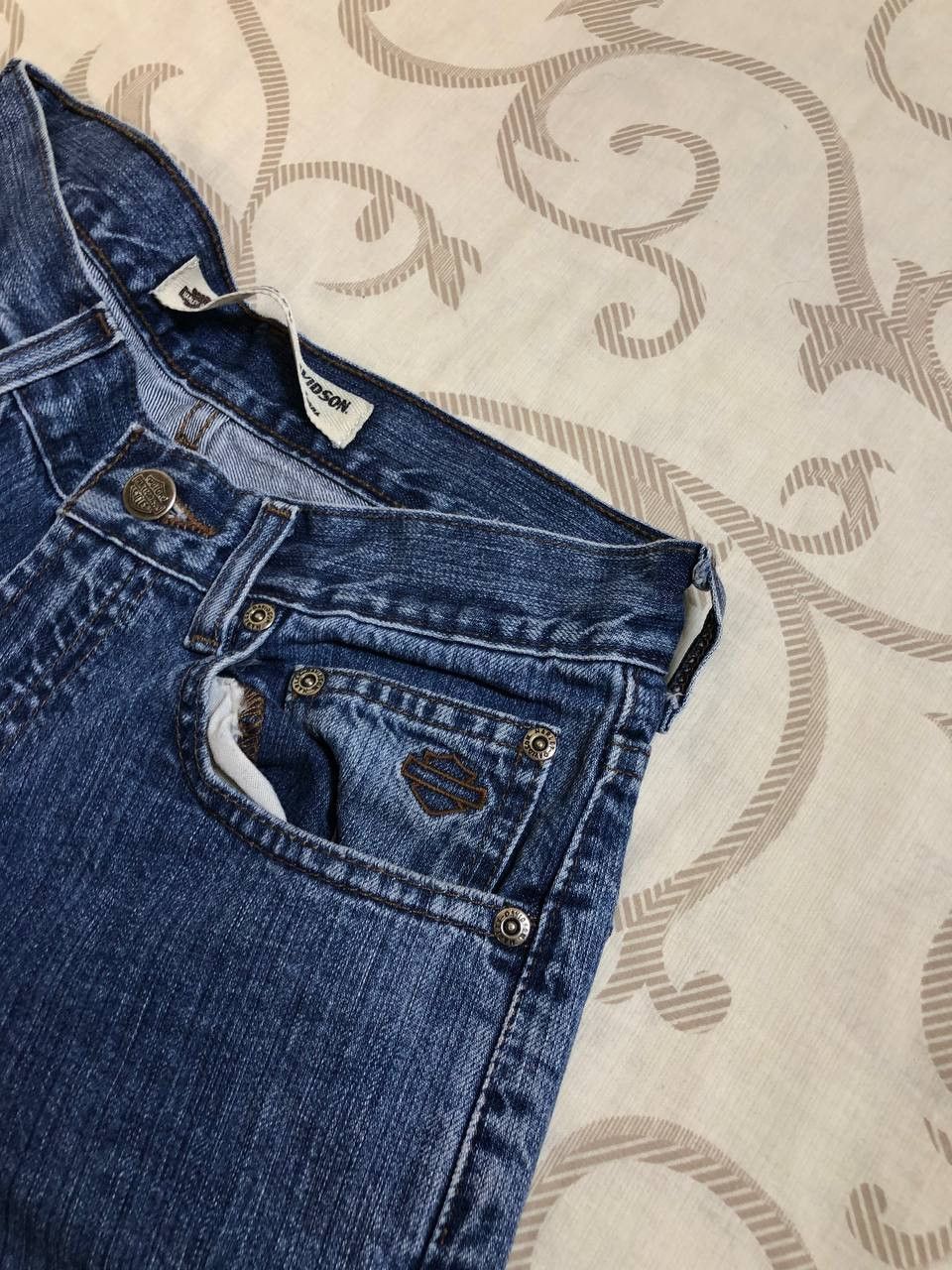Harley Davidson Vintage Y2K Harley Davidson Distressed Straight Leg Jeans Size 28" / US 6 / IT 42 - 13 Thumbnail