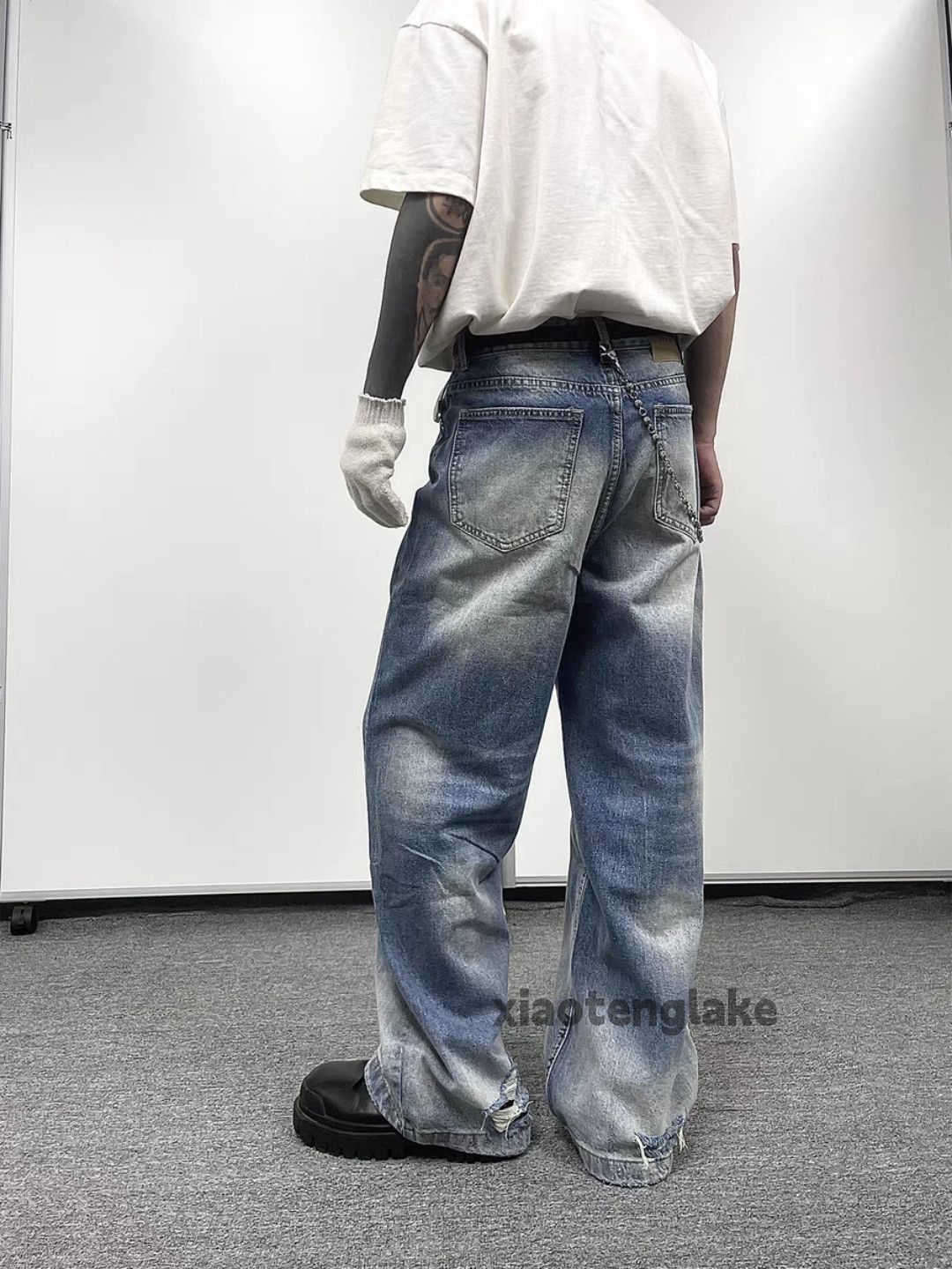 Jean × Vintage Unisex washed faded loose baggy y2k hiphop jeans Size US 32 / EU 48 - 3 Thumbnail