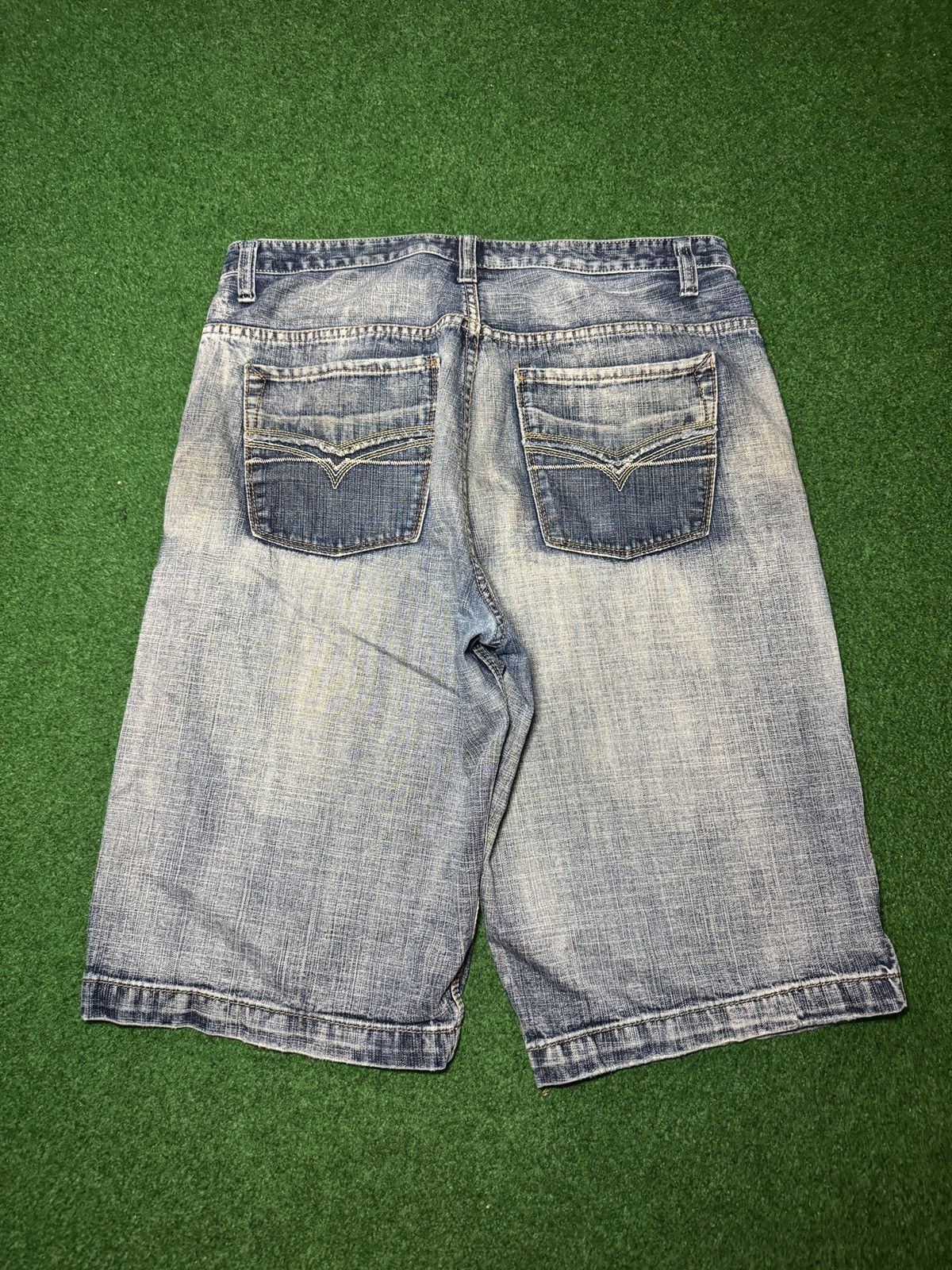 Route 66 Y2K Baggy Below Knee Grunge Hip Hop Skater Denim Shorts Size US 36 / EU 52 - 1 Thumbnail