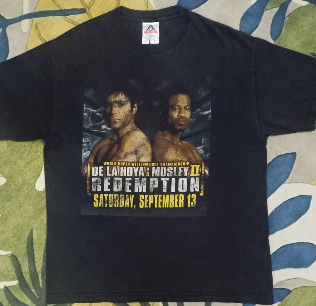 Rap Tees × Vintage Vintage De La Hoya vs Mosley II Redemption Promo T-shirt Size US L / EU 52-54 / 3 - 4 Thumbnail