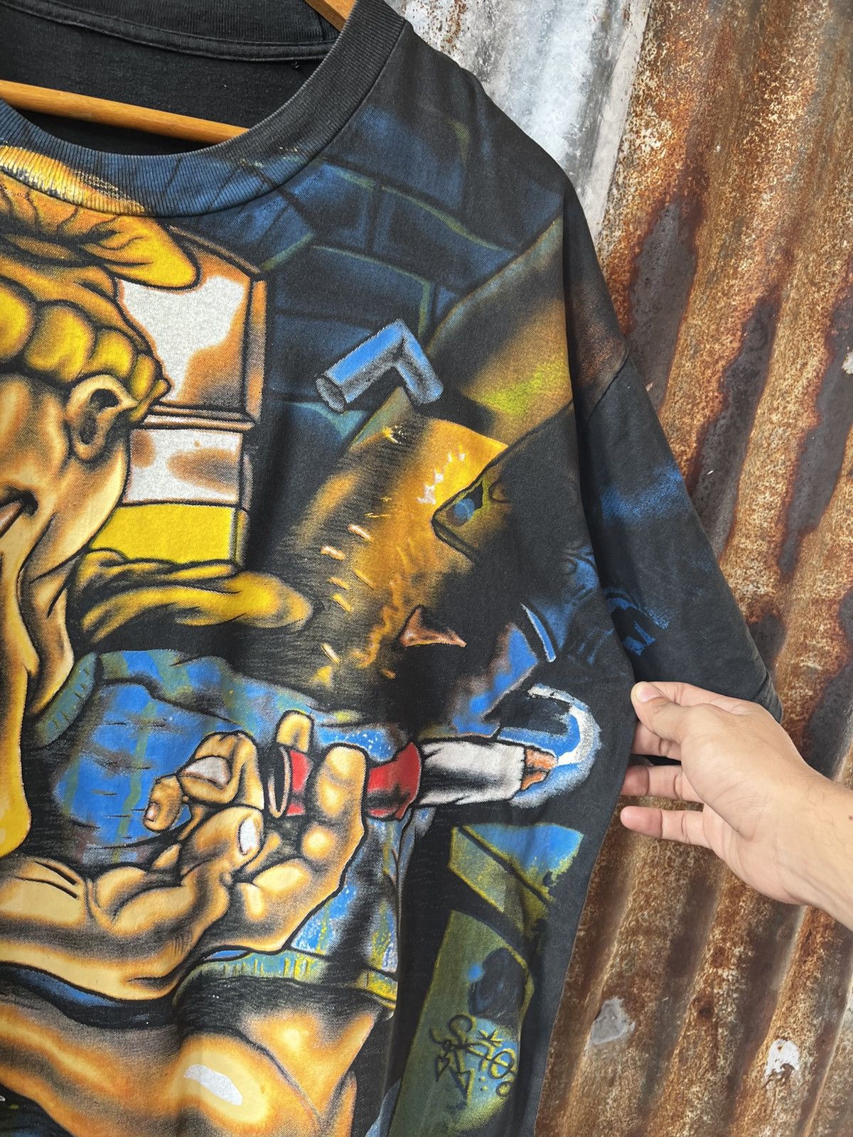 Vintage Vintage 90s CONART Kray One Graffitti AOP Bootleg Size US XL / EU 56 / 4 - 6 Thumbnail