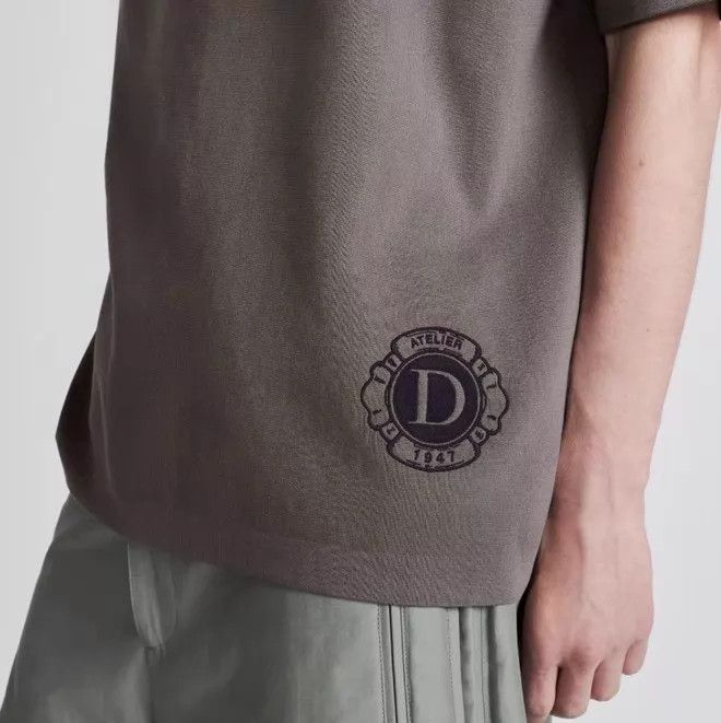 Dior DIOR 24 Flocked Logo Cotton Crew Short Tee Deep XL Size US XL / EU 56 / 4 - 6 Thumbnail