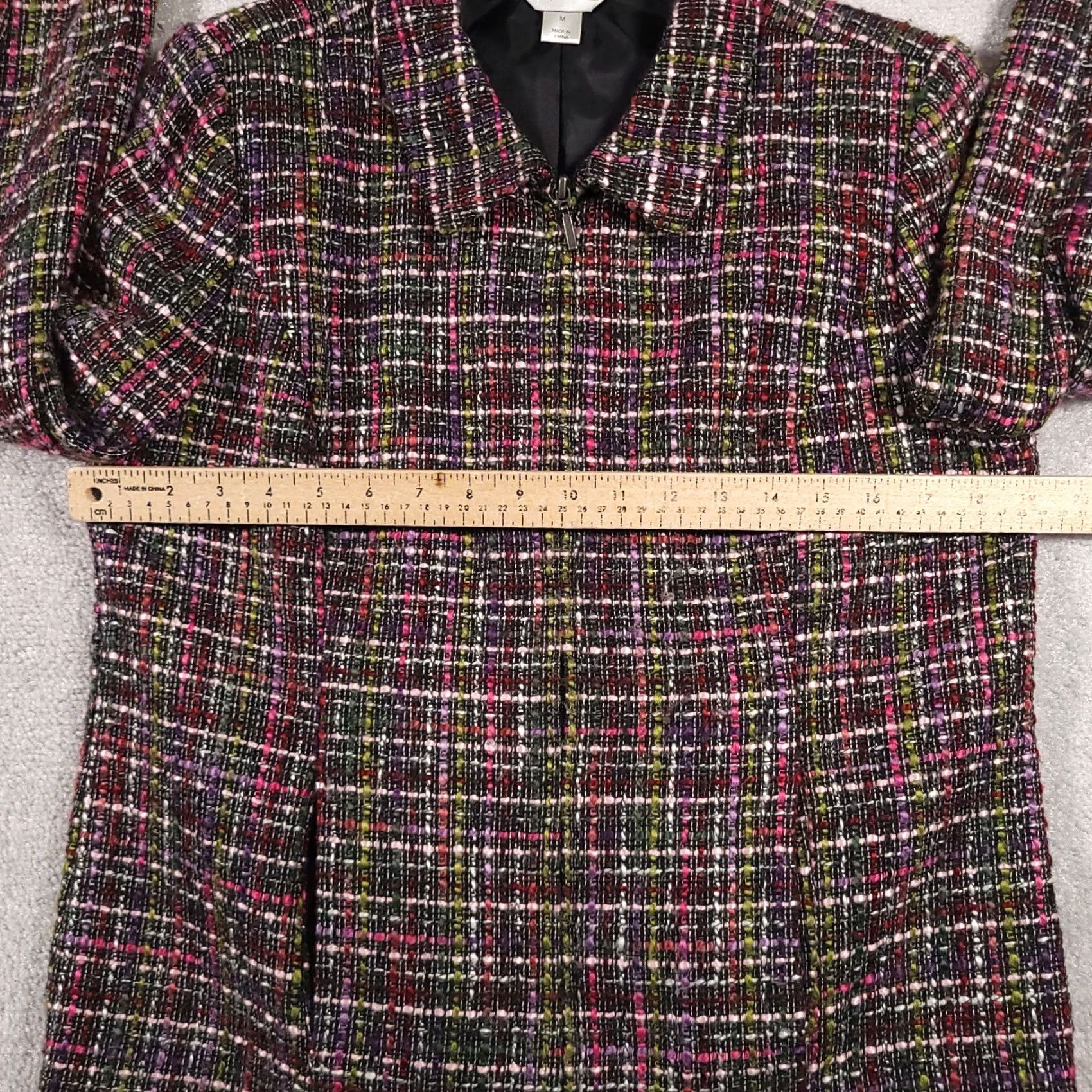 Vintage Christopher Banks Tweed Blazer Jacket Women's Med Collar Lined Pockets Full Zip Jacket Size M / US 6-8 / IT 42-44 - 6 Thumbnail