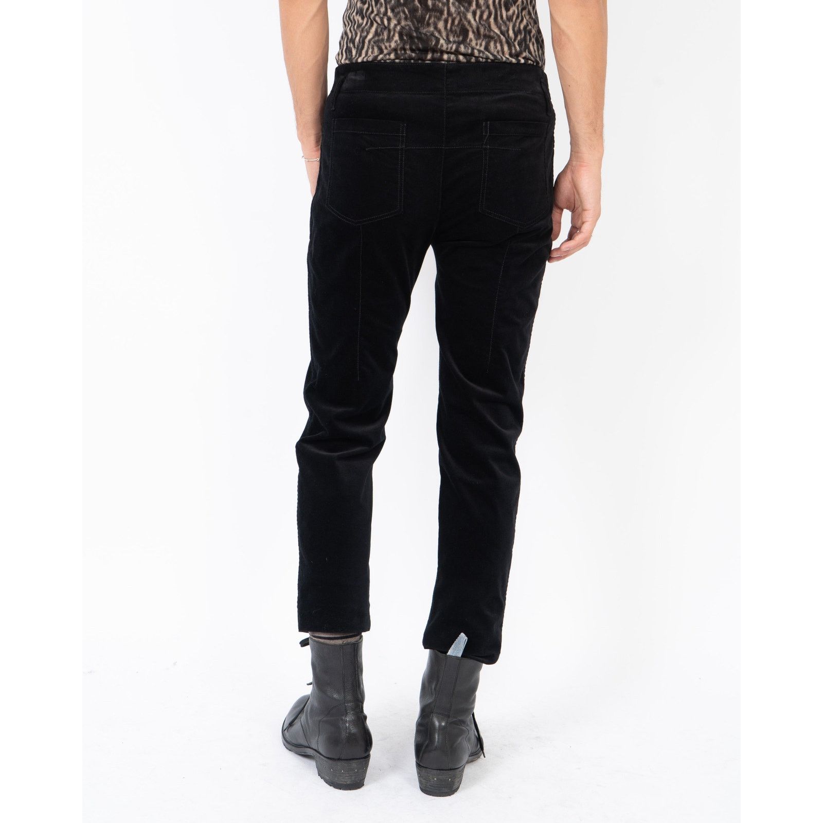 Haider Ackermann FW17 Cropped Slim Fit Trousers in Goya Black Velvet Size US 30 / EU 46 - 5 Thumbnail