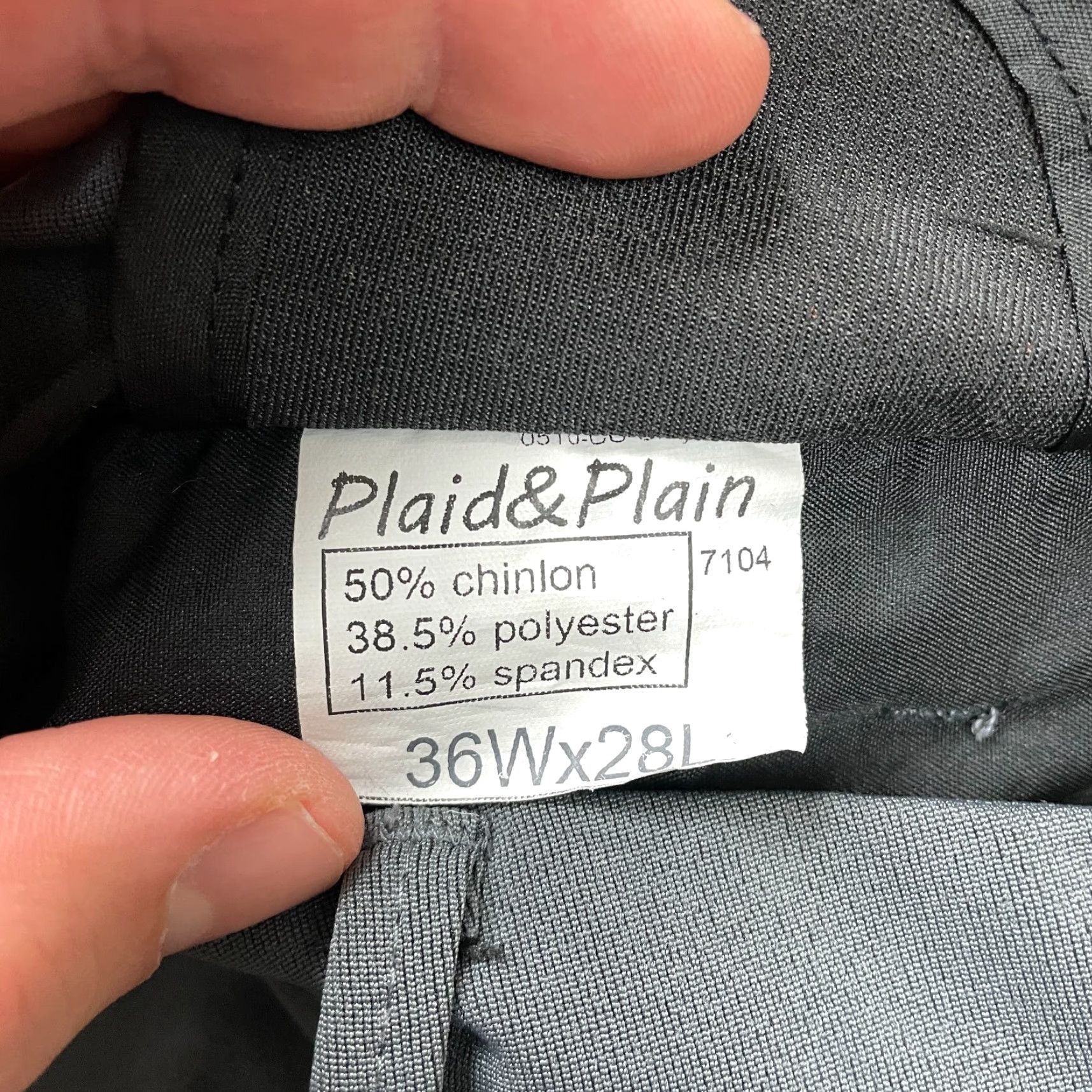 Vintage Plaid & Plain Dress Pants Mens 36x28 Gray Straight Leg Stretch Workwear Formal Shirt Size US 36 / EU 52 - 6 Thumbnail