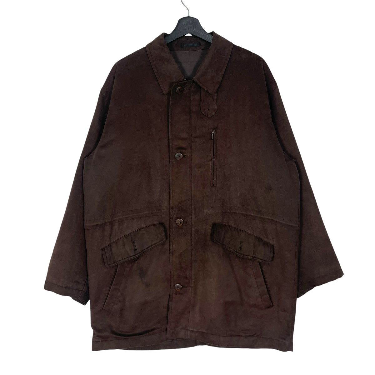 Courreges Vintage Courreges Homme Suede Jacket Core Jacket Button Up Size US L / EU 52-54 / 3 - 1 Thumbnail