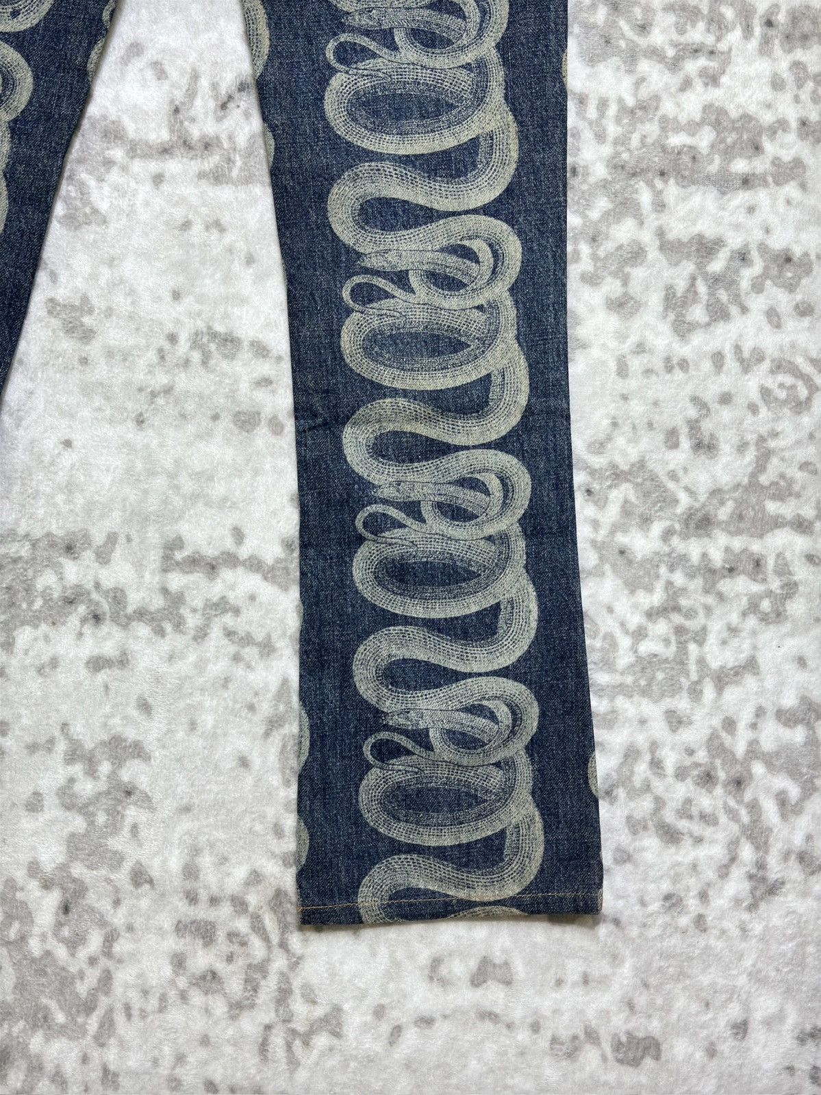 Hysteric Glamour Vintage Hysteric Glamour Flare Iconic Snake Print Denim Size US 27 - 12 Thumbnail