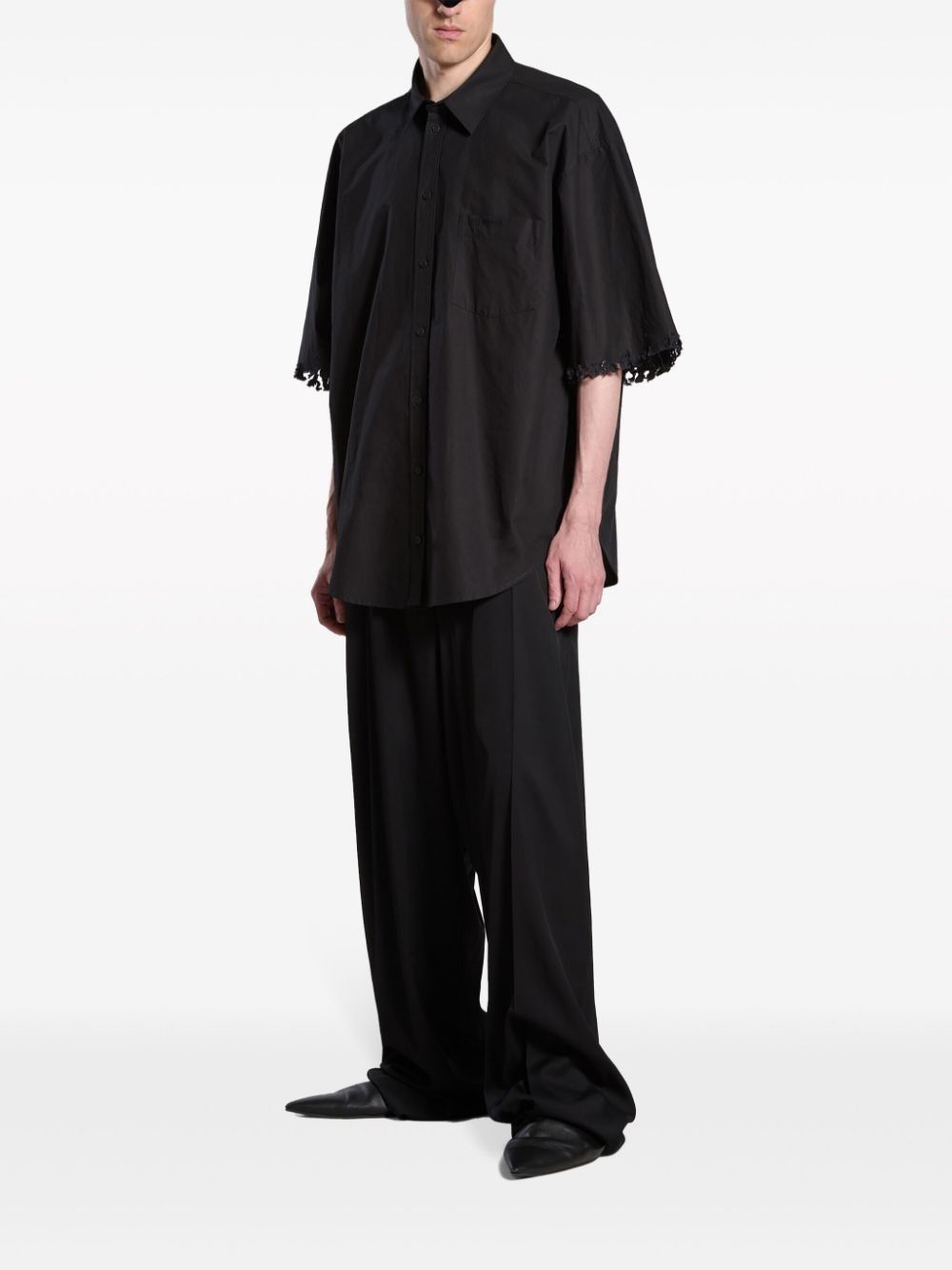 Balenciaga o1bcso1str0725 Shirt Large Fit in Black Size M / US 6-8 / IT 42-44 - 3 Thumbnail