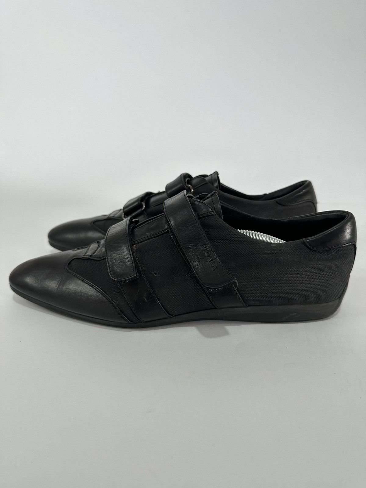Prada 💗Prada Black Canvas💗 Leather Sneakers Size 38 Size US 8 / IT 38 - 3 Thumbnail