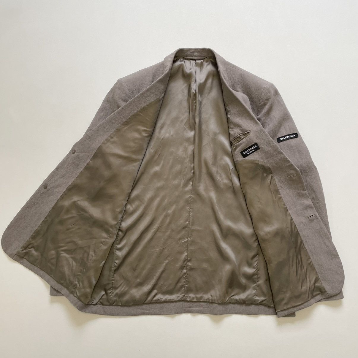 Balenciaga Light Grey Linen Oversized Blazer Size 38R - 9 Thumbnail
