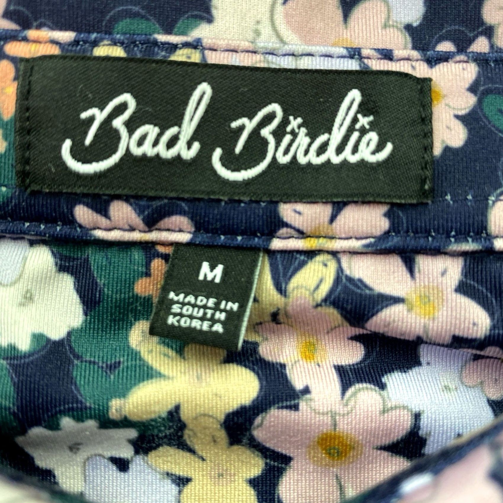 Vintage Bad Birdie Polo Shirt Mens M Pink Green Floral Print Golf Short Sleeve Polo Mens M Pink Green Floral Print Logo Modern Sports American Preppy Tropical Size US M / EU 48-50 / 2 - 3 Thumbnail