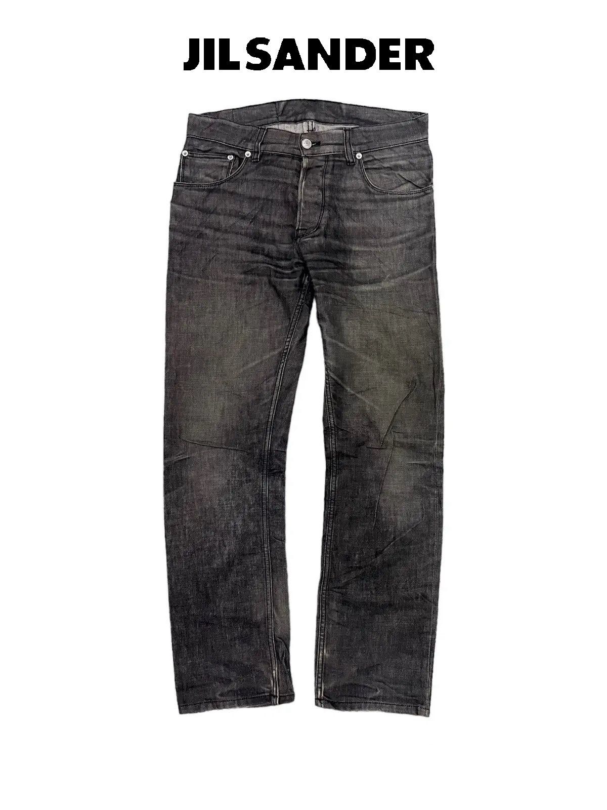 Jil Sander Jil Sander By Raf Simon Waxed Style Distressed Denim Size US 32 / EU 48 - 1 Thumbnail