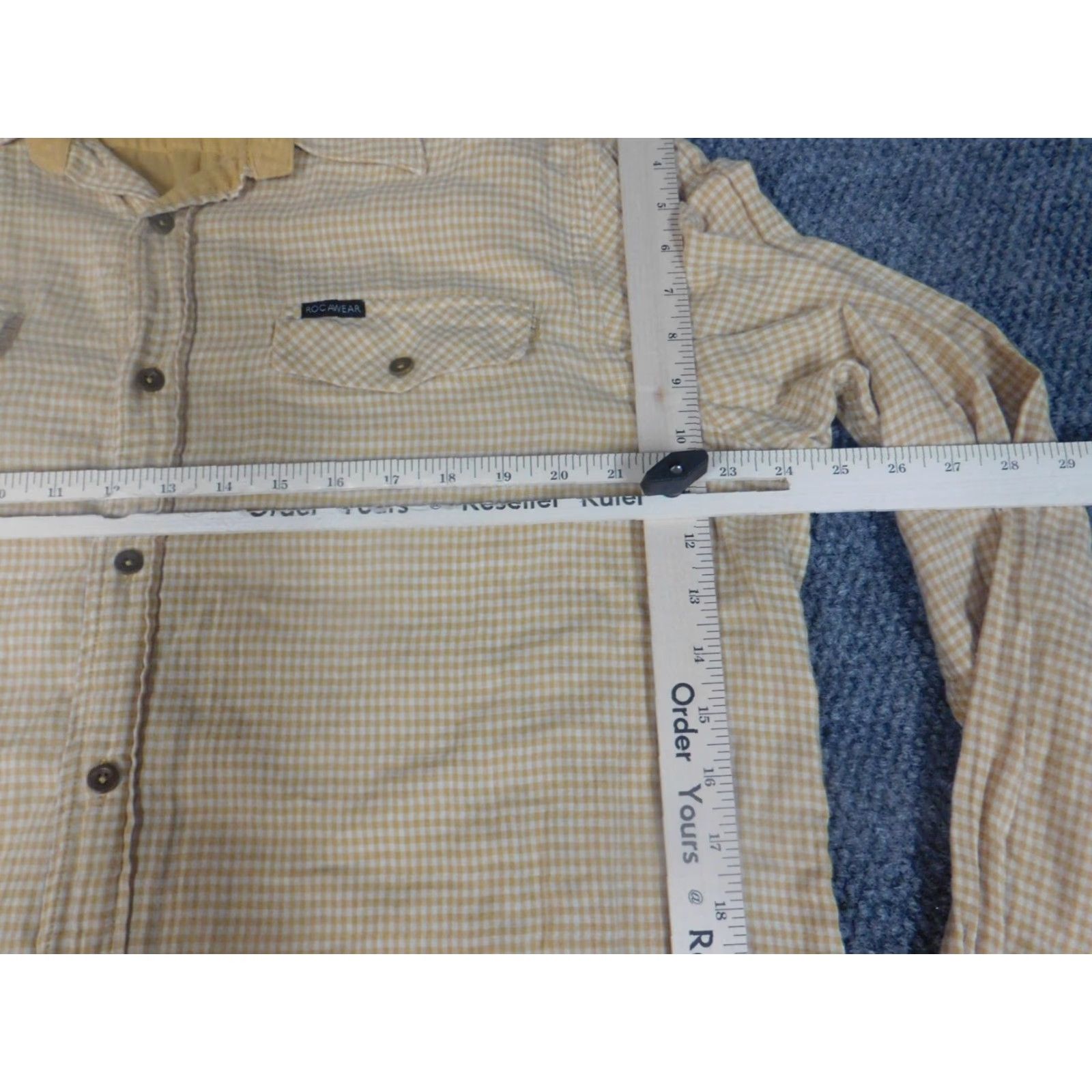 Rocawear Rocawear Shirt XL Yellow Mens Plaid Button-Up Hip Hop 2000s Western Button-Down Short Sleeve Size US XL / EU 56 / 4 - 4 Thumbnail