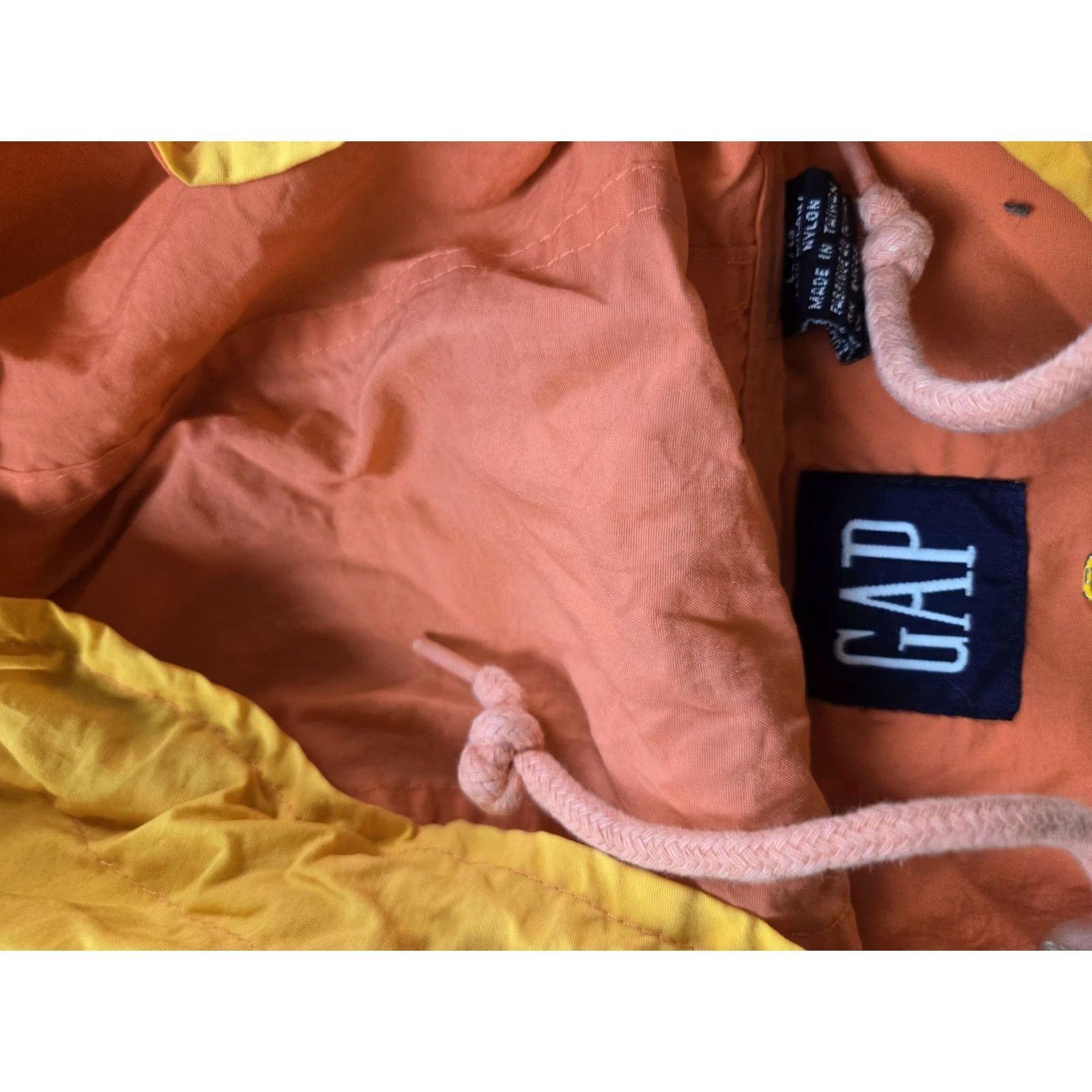 Gap VINTAGE GAP Jacket Womens L Yellow Orange Hooded Nylon Windbreaker Zip 90s Size L / US 10 / IT 46 - 4 Thumbnail